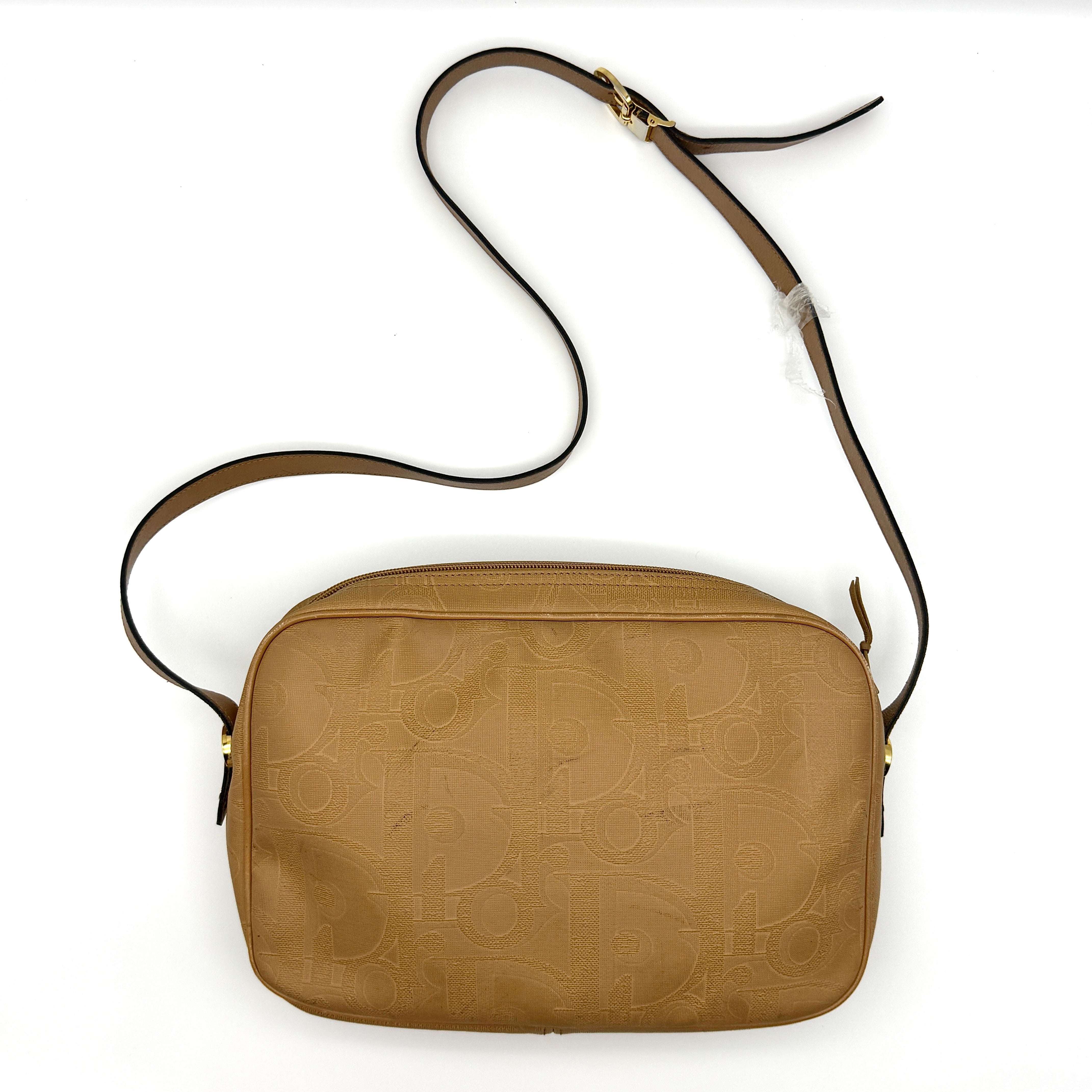 Christian Dior CD Monogram Trotter Crossbody Bag Beige