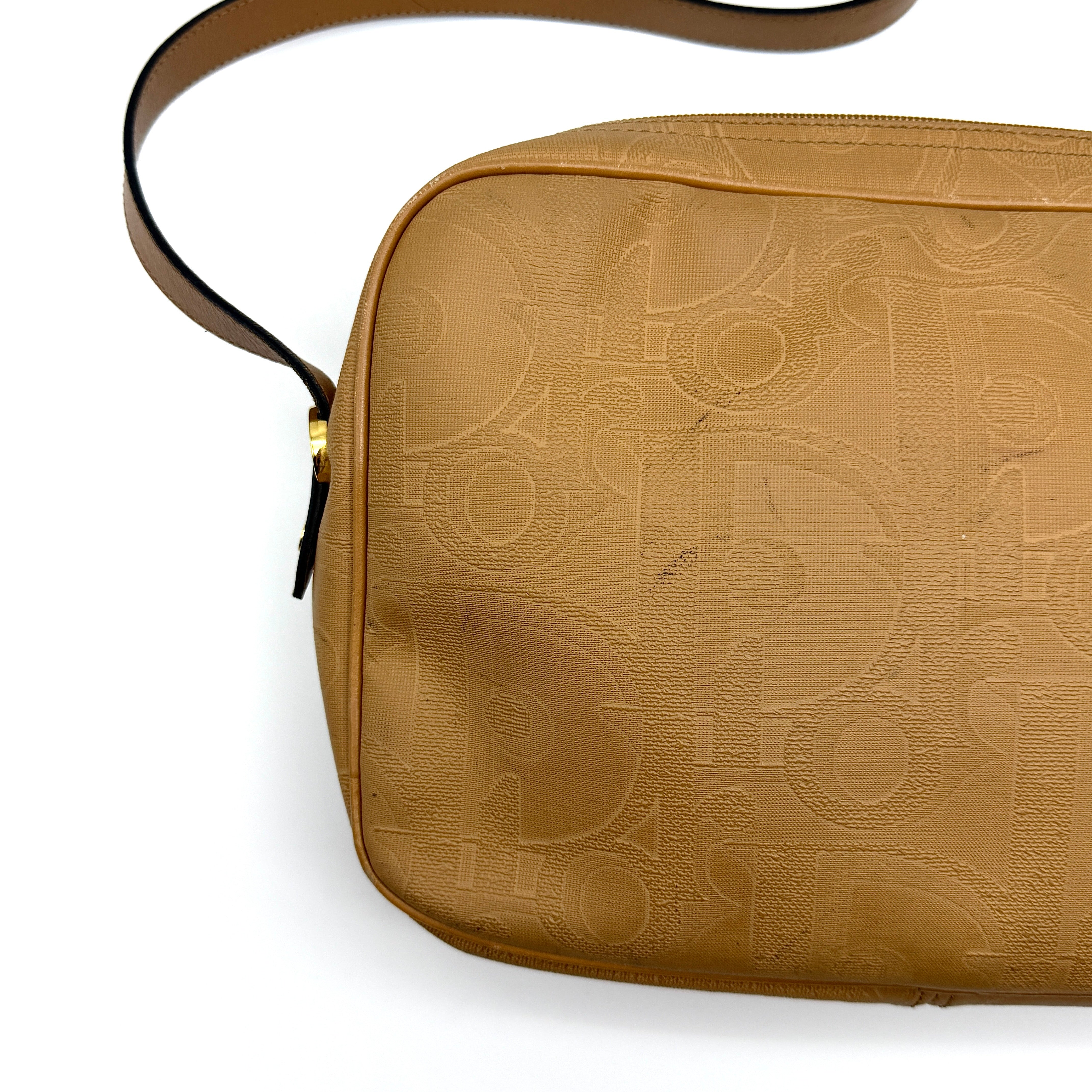 Christian Dior CD Monogram Trotter Crossbody Bag Beige