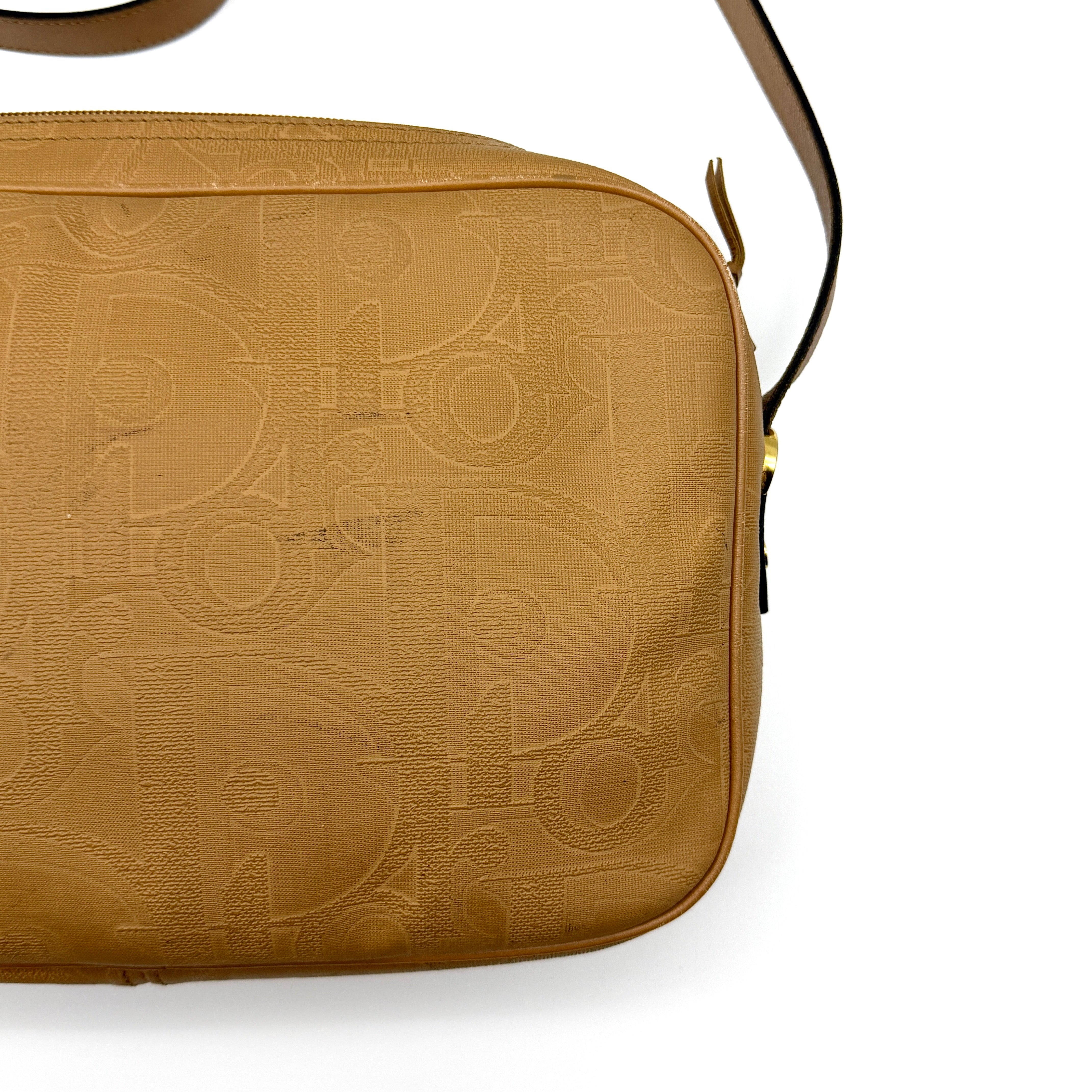 Christian Dior CD Monogram Trotter Crossbody Bag Beige