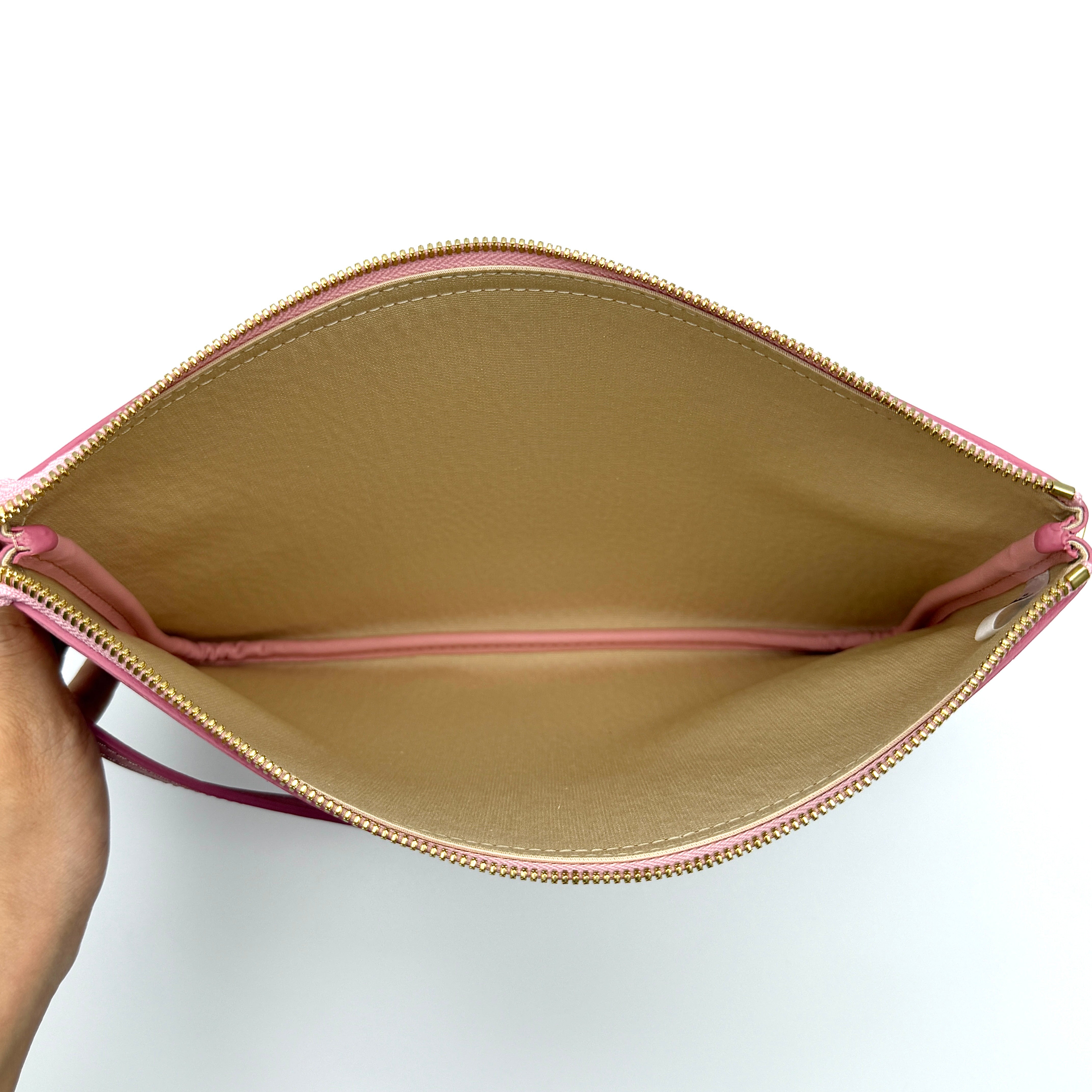 MCM Visetos Monogram Medium Shoulder Bag Pink