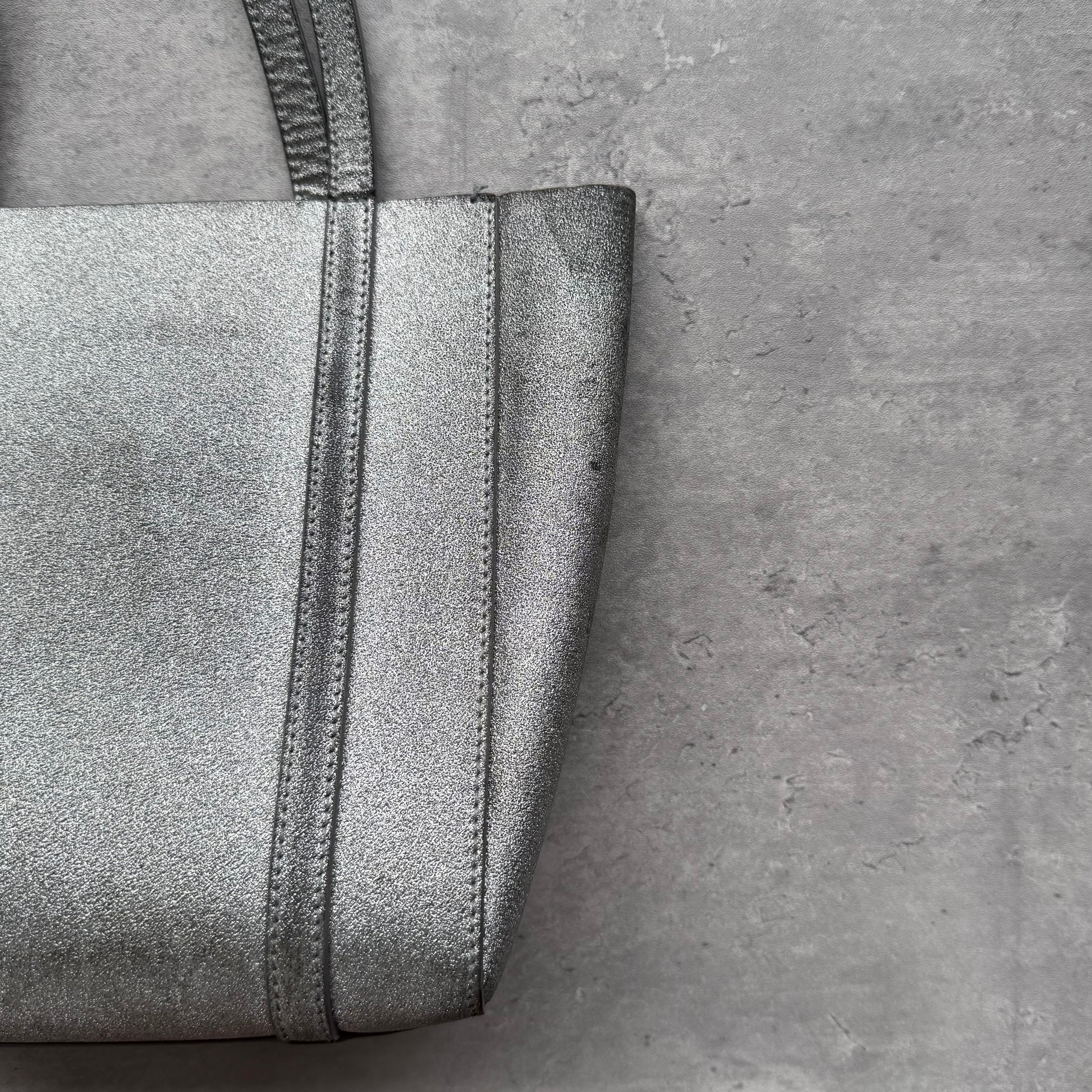 Balenciaga Glitter Everyday Silver Tote Bag