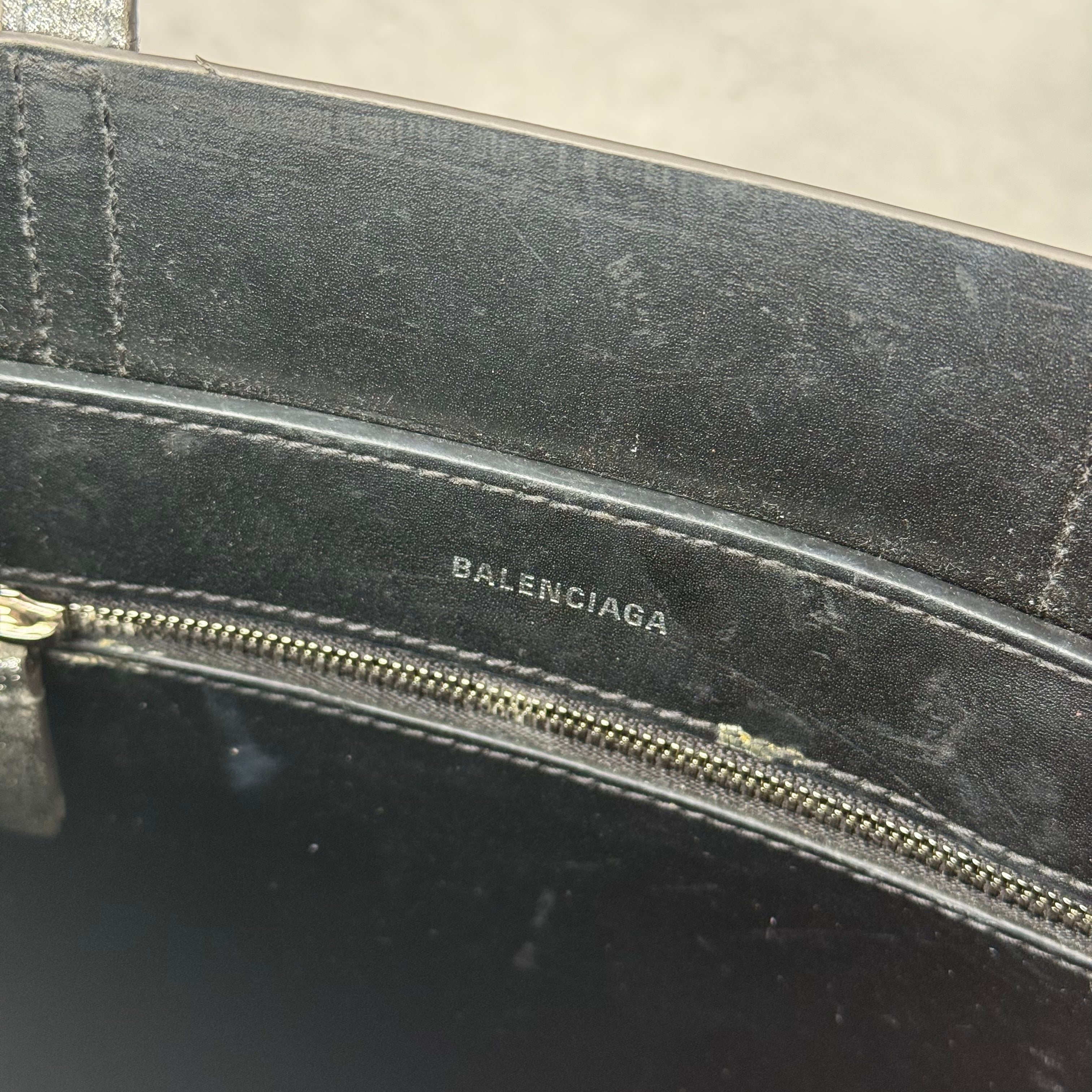 Balenciaga Glitter Everyday Silver Tote Bag