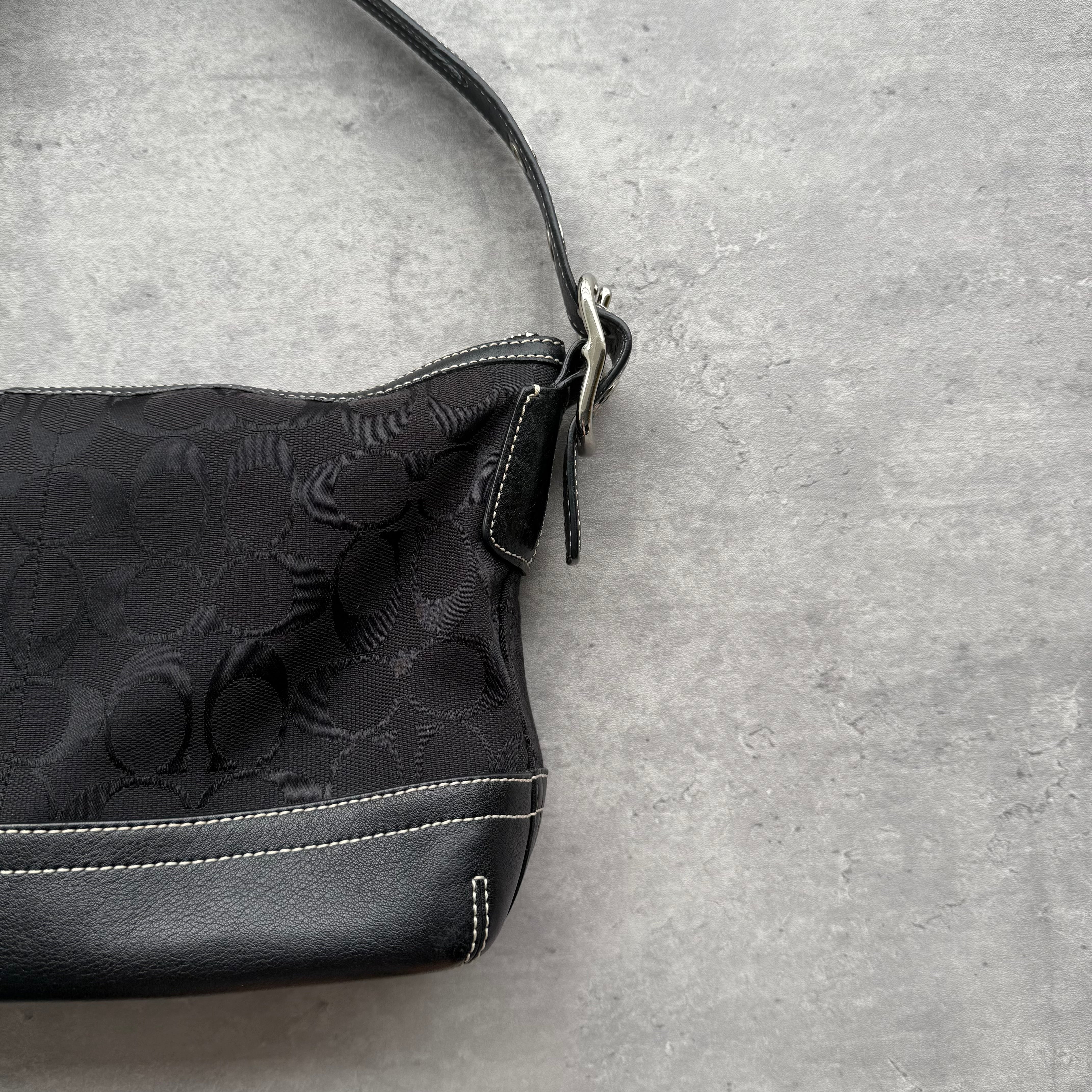 Coach Signature East West Shoulder Bag Black