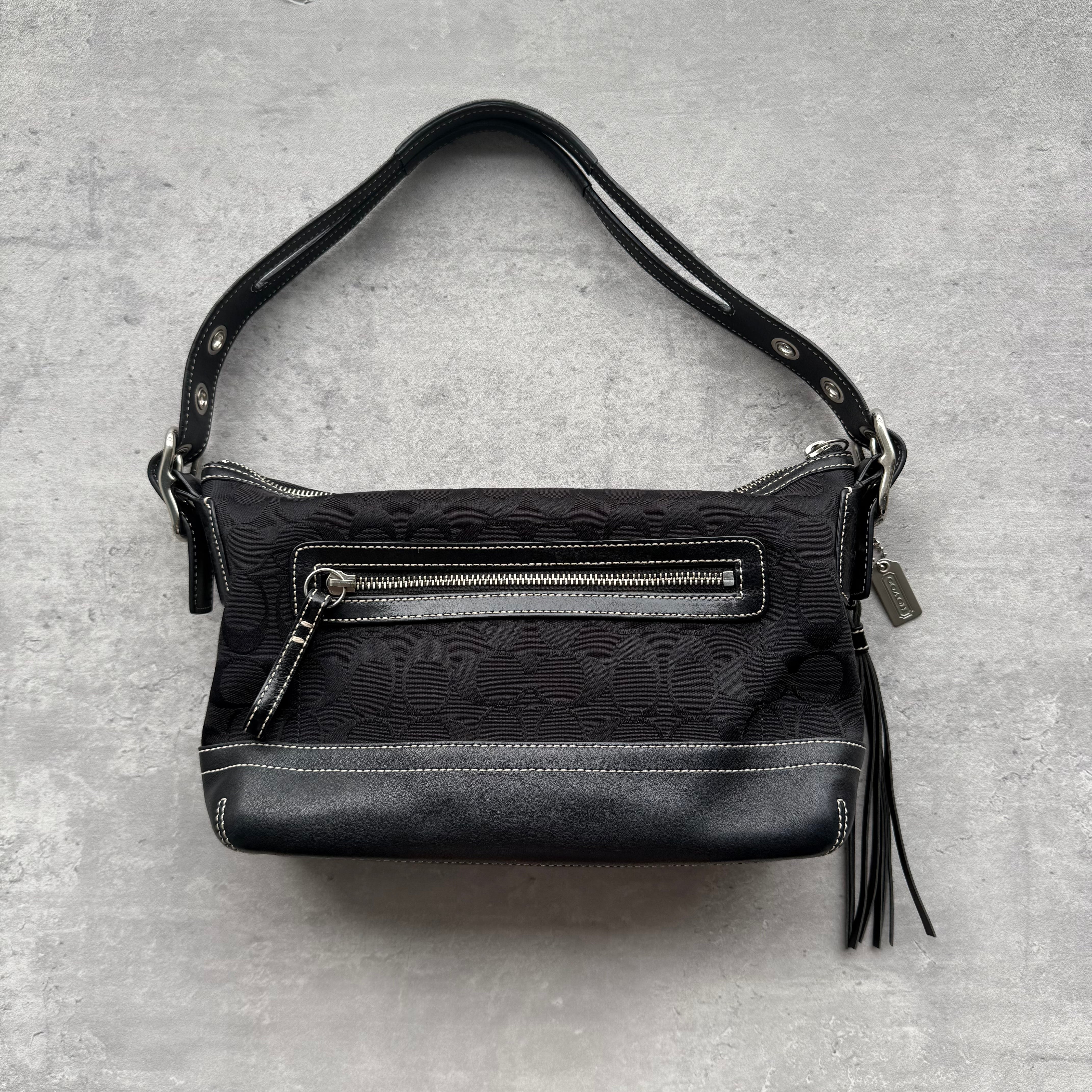 Coach Signature East West Shoulder Bag Black