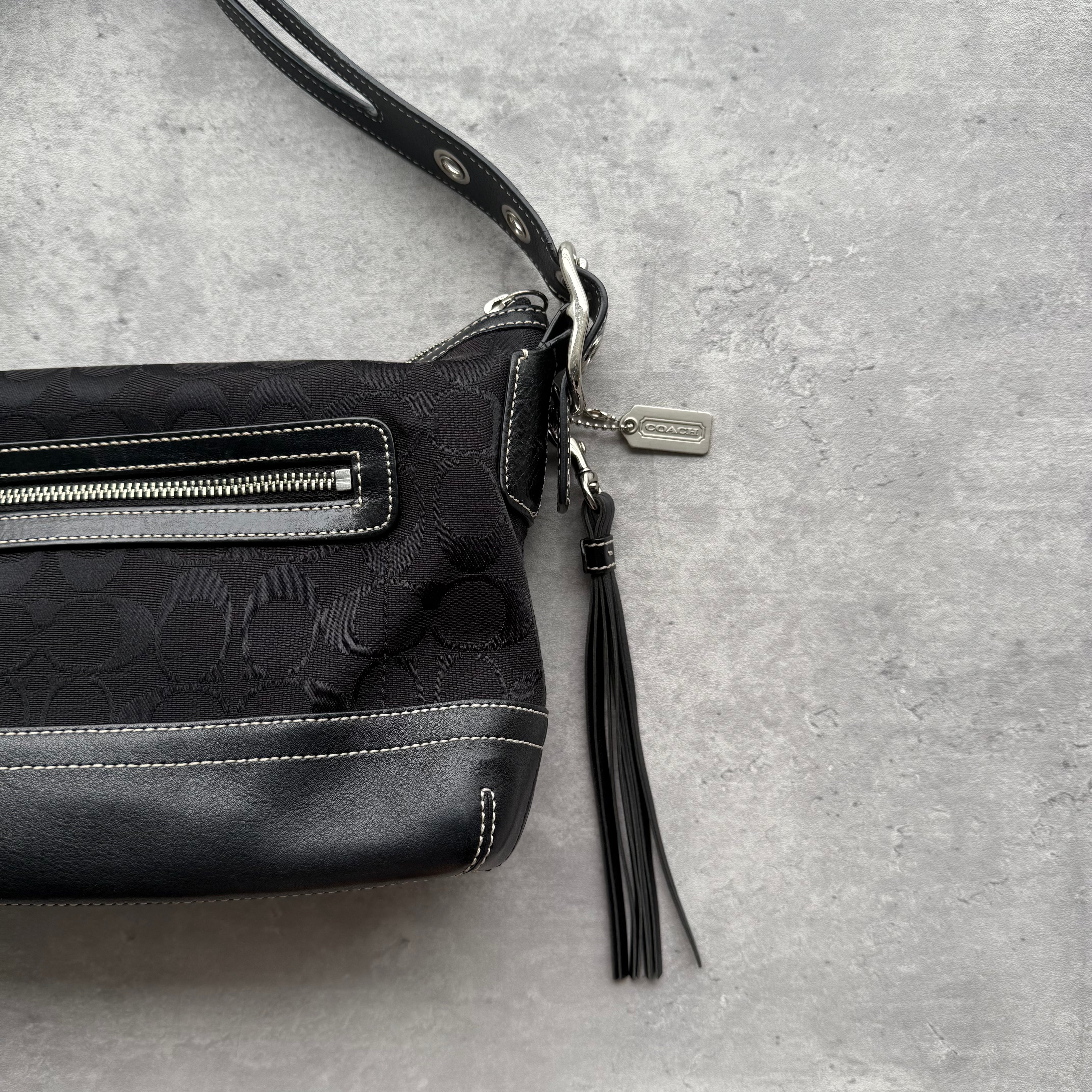 Coach Signature East West Shoulder Bag Black