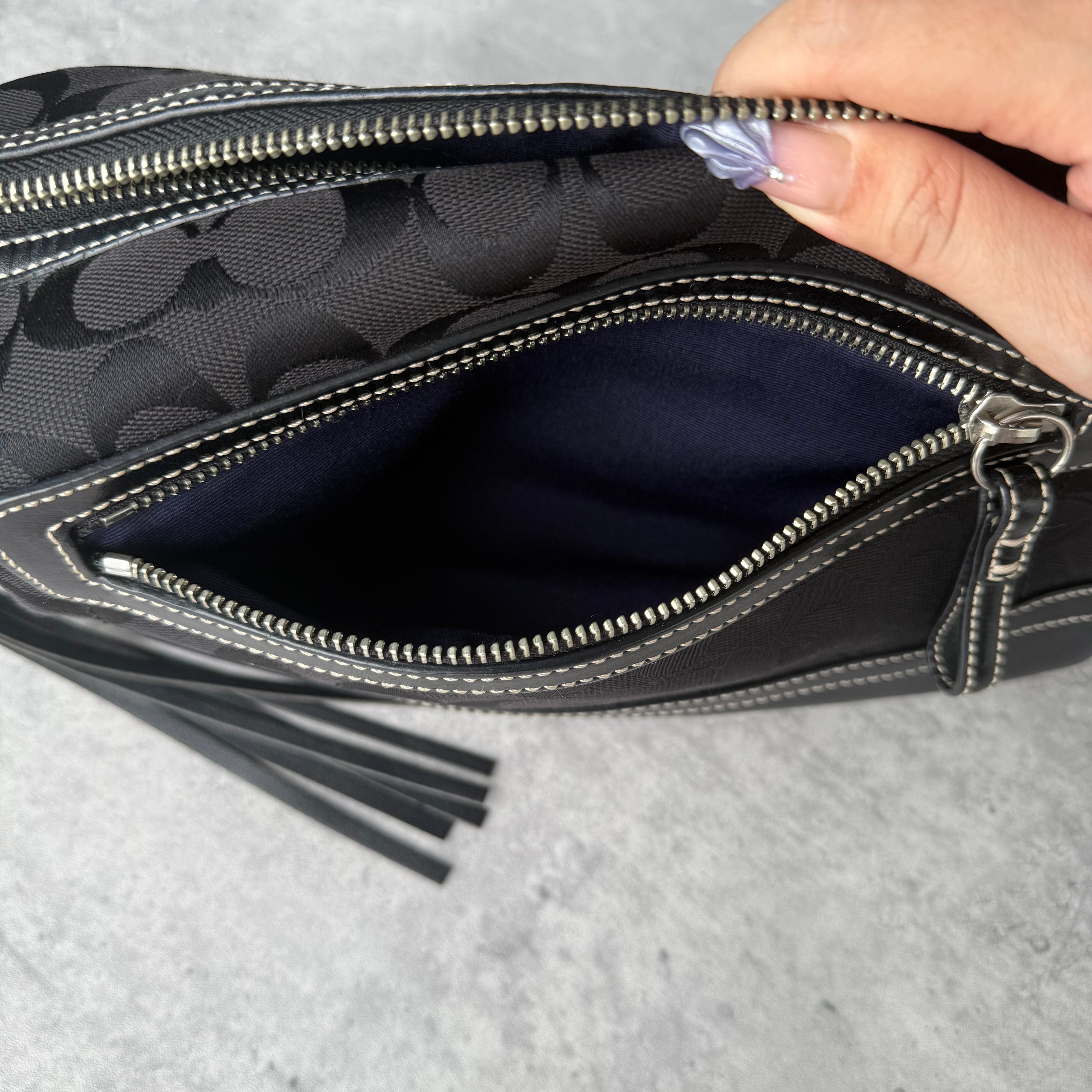 Coach Signature East West Shoulder Bag Black