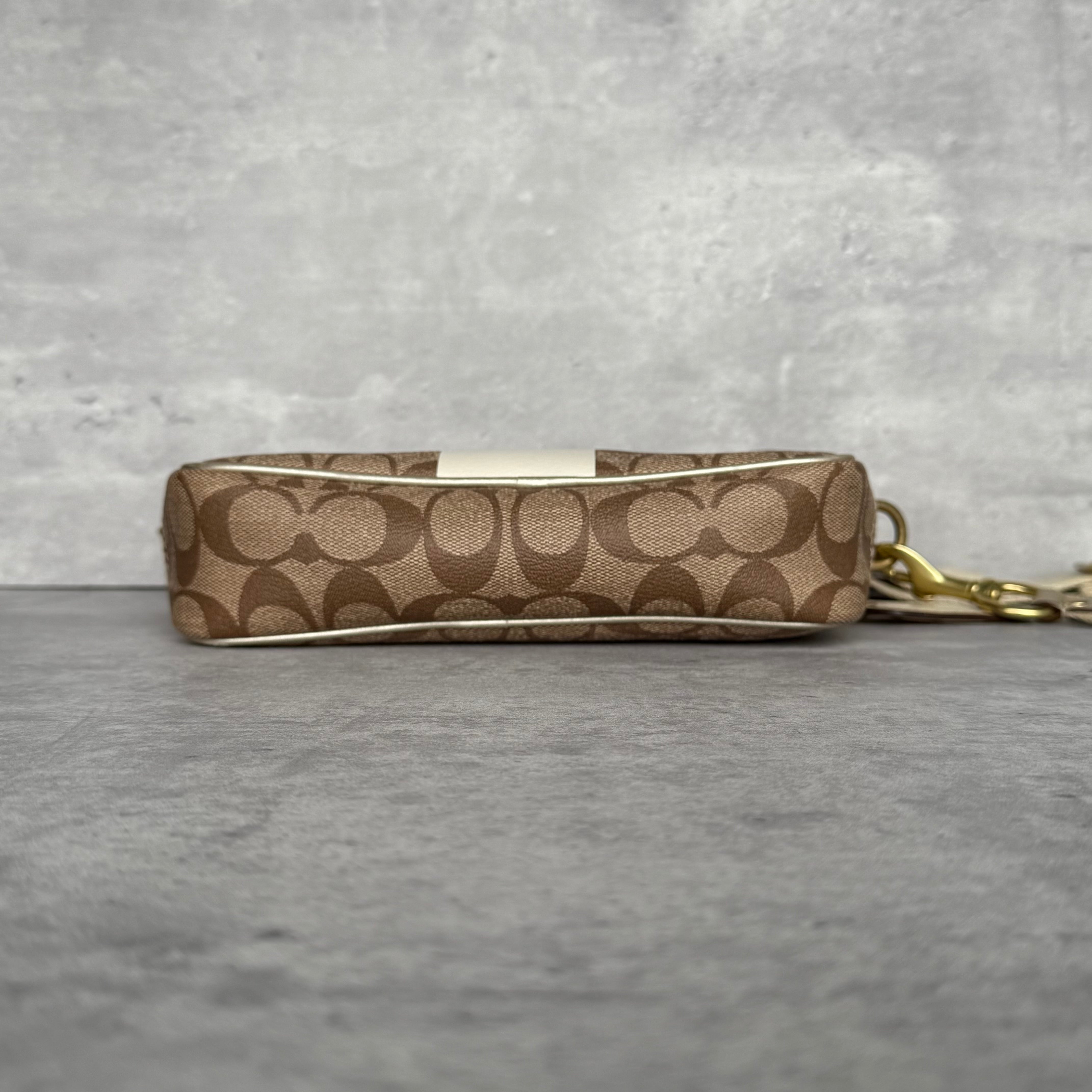 Coach Signature Stripe Jaime Crossbody Bag Beige/White