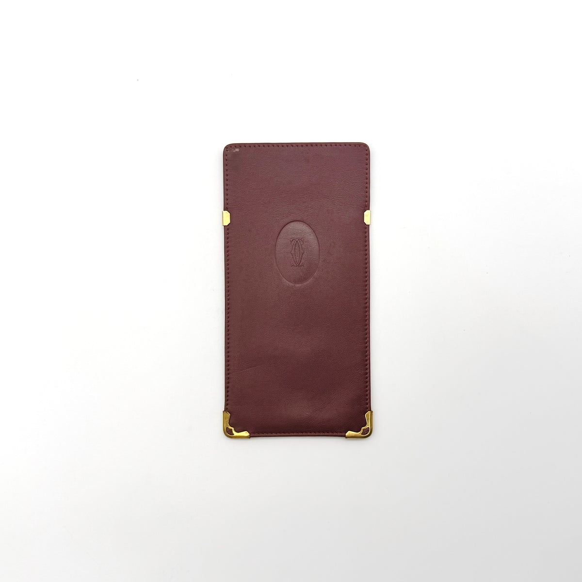 Cartier Bordeaux Leather Eyewear Glasses Case Burgundy
