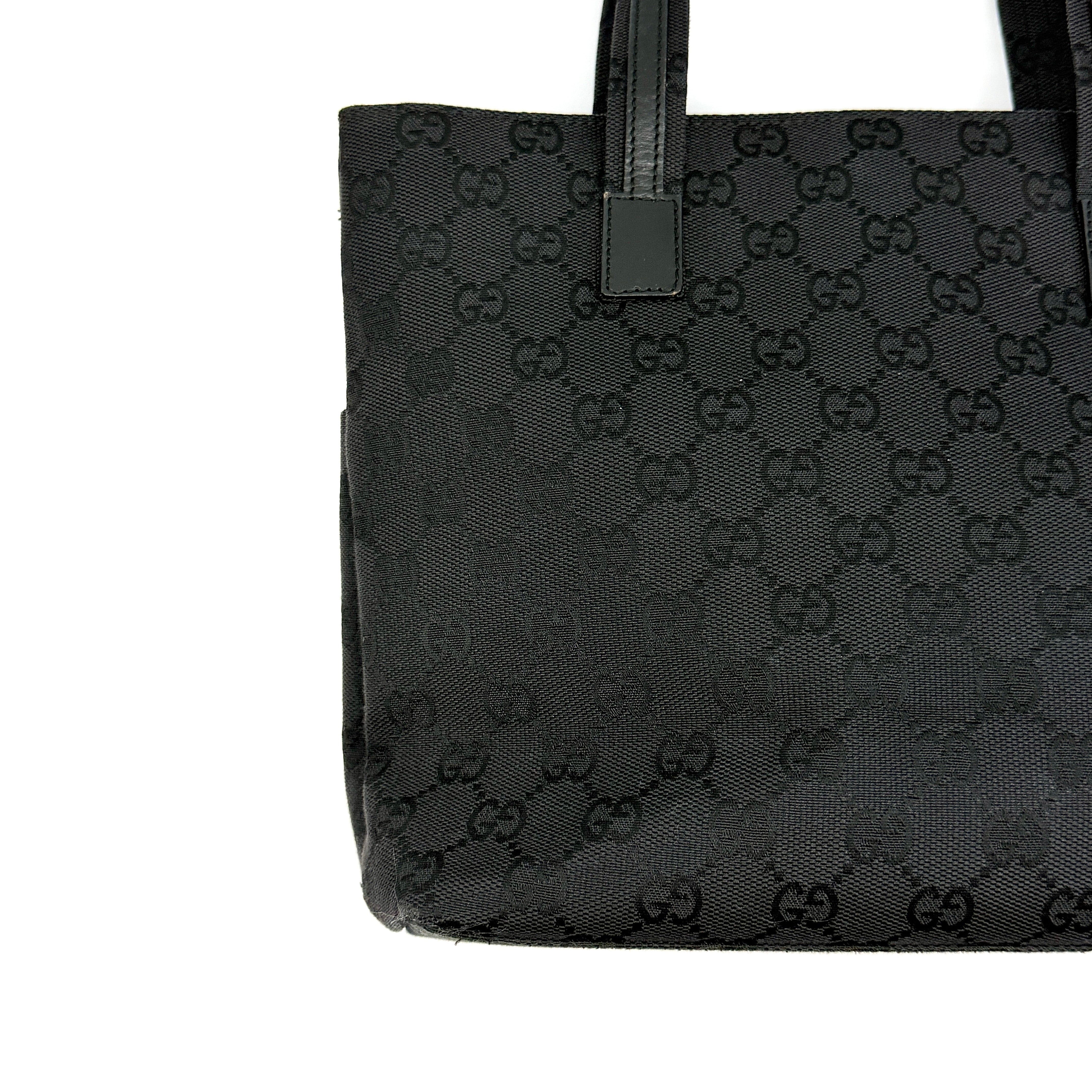 Gucci GG Monogram Double Pocket Tote Bag Black