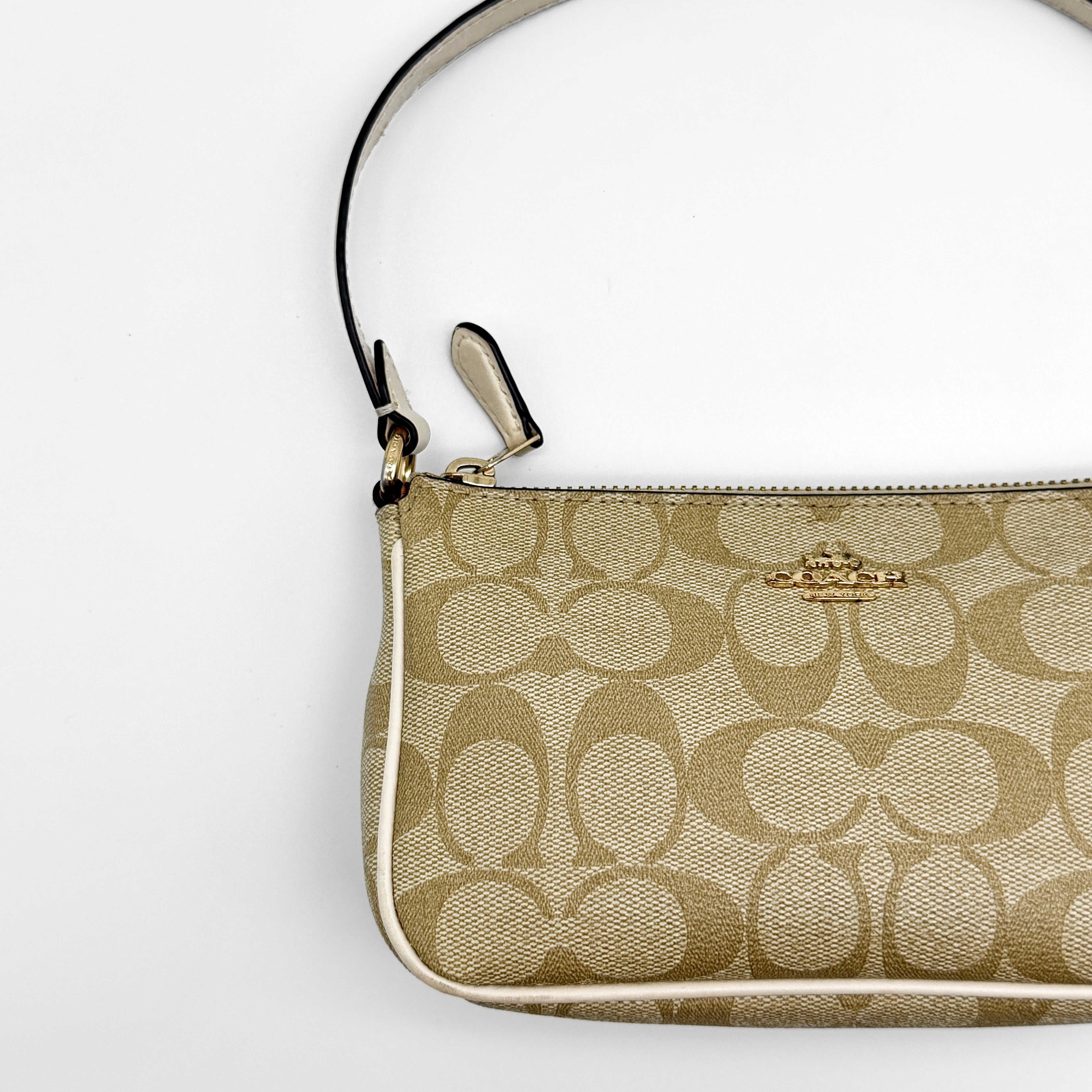 Coach Signature Nolita 19 Shoulder Bag Beige