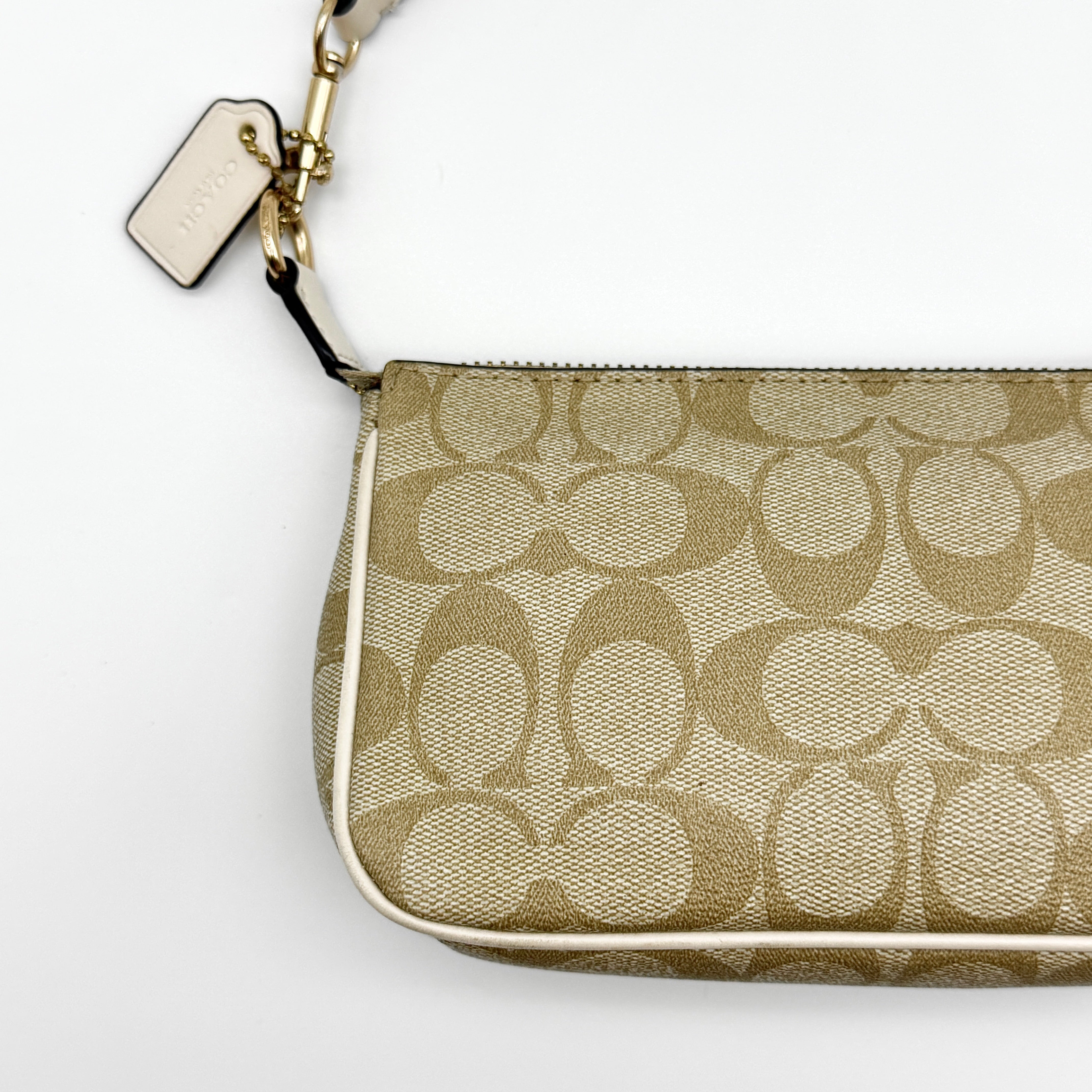 Coach Signature Nolita 19 Shoulder Bag Beige