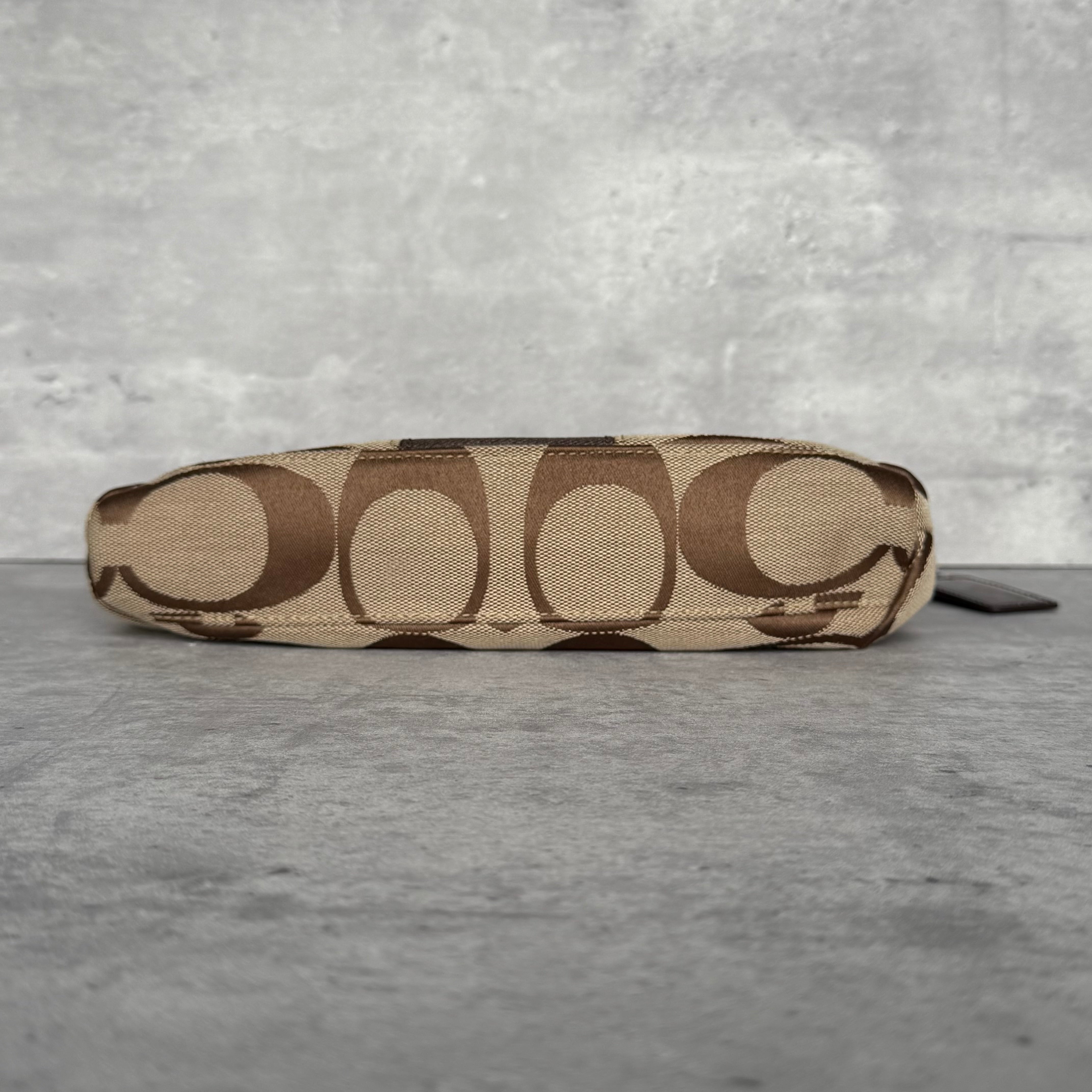 Coach 2Way Signature Stripe ShoulderBag Beige/Brown