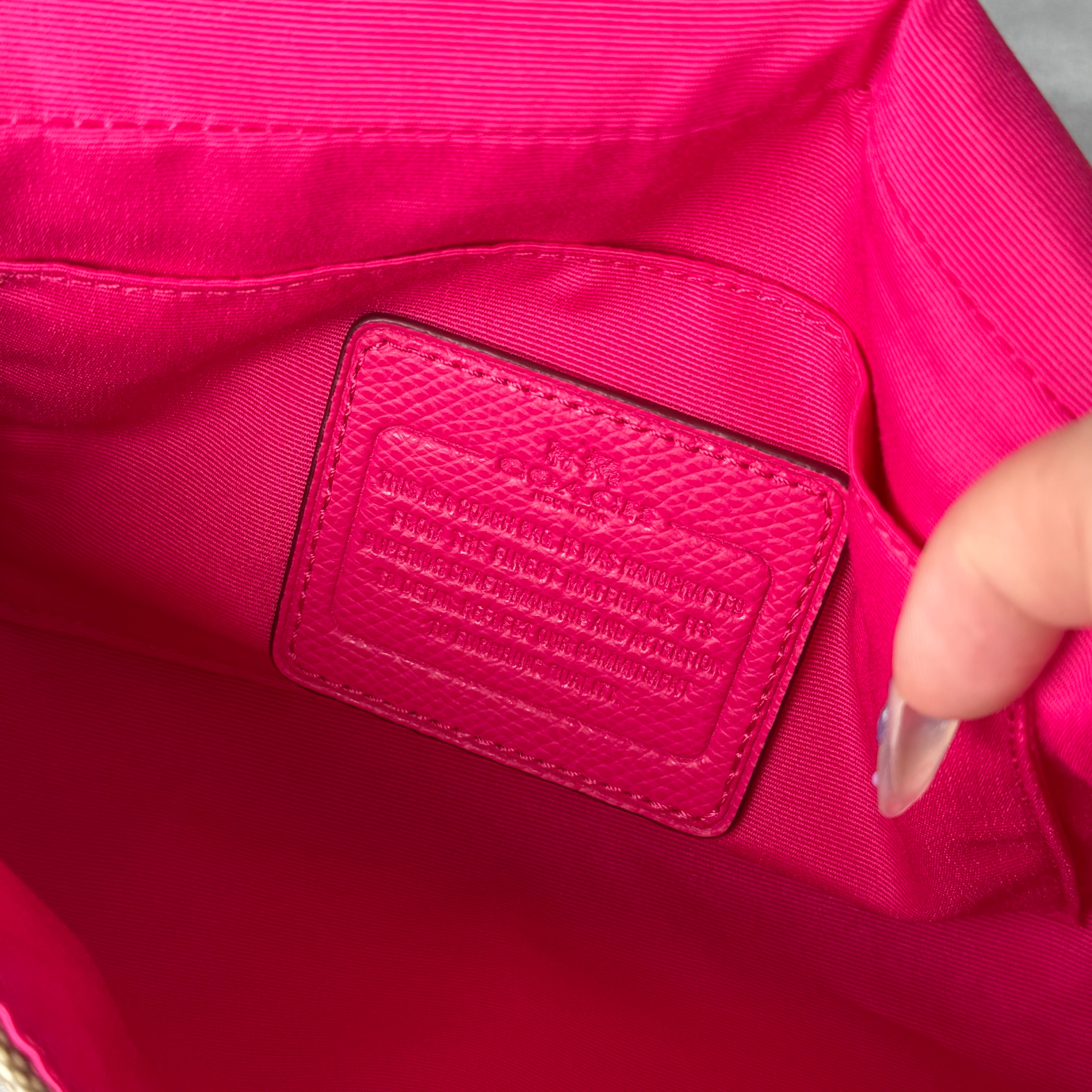 Coach 2Way Signature Ruby Purse Shoulder Bag Beige/Pink