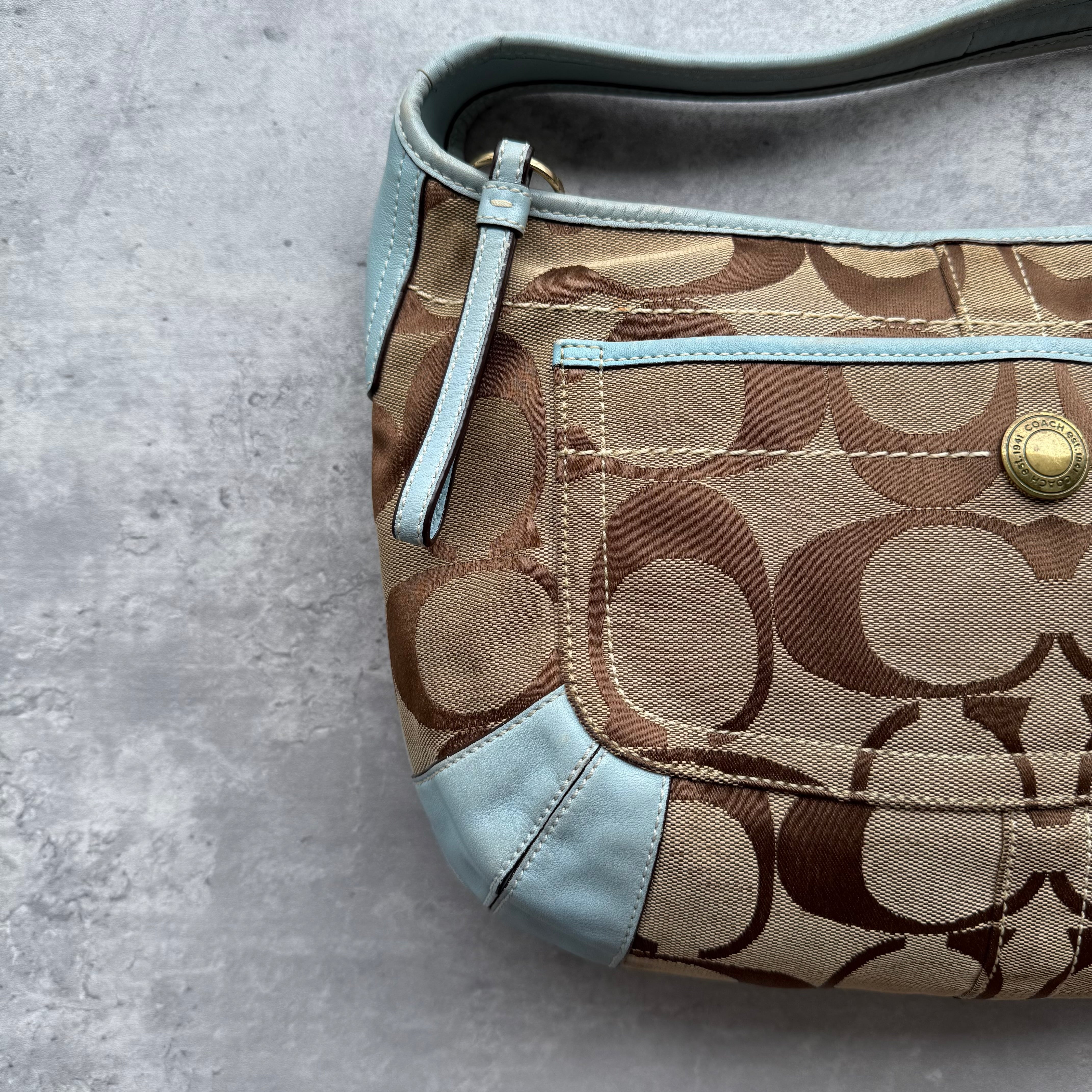 Coach Signature Ergo Hobo ShoulderBag Beige/Blue