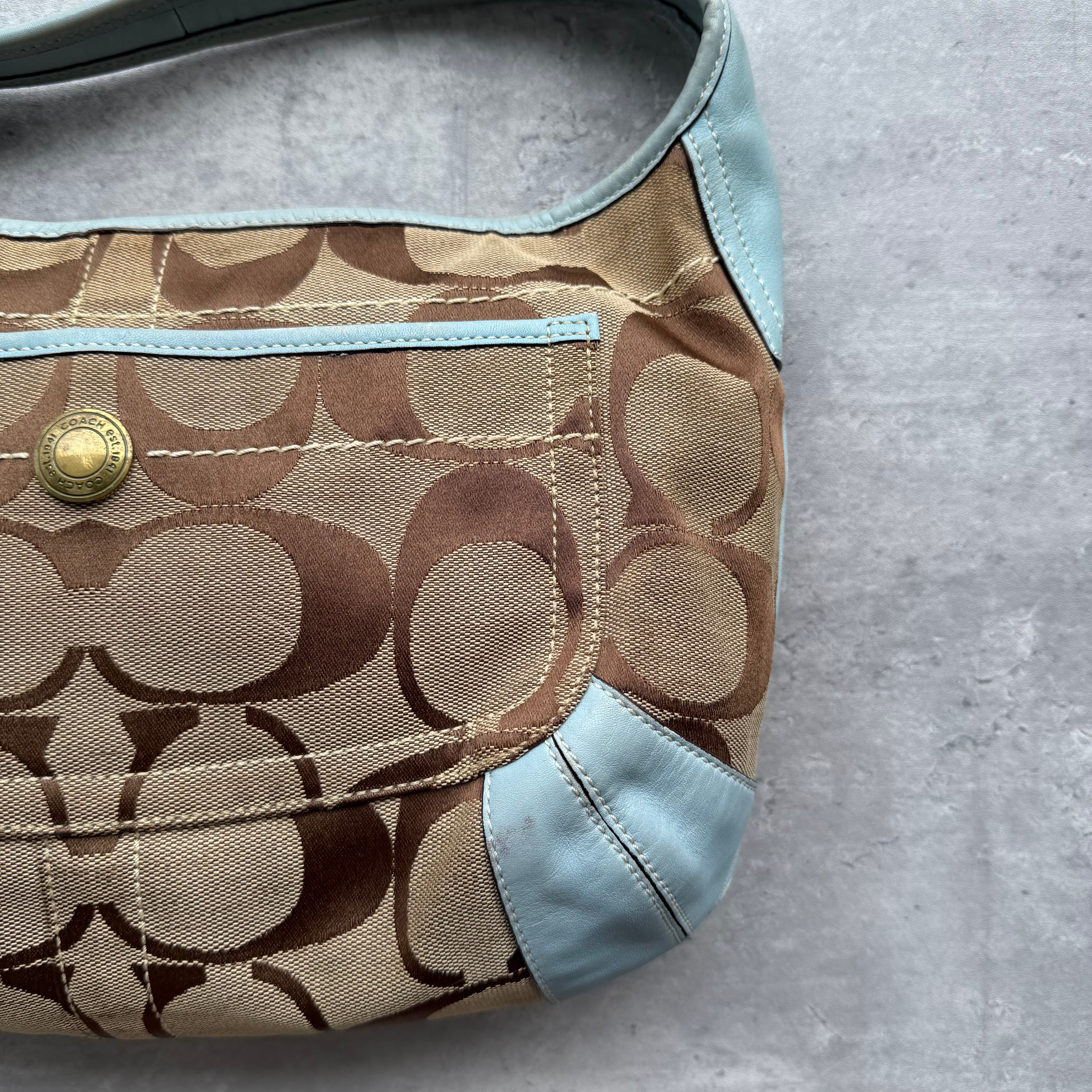 Coach Signature Ergo Hobo ShoulderBag Beige/Blue