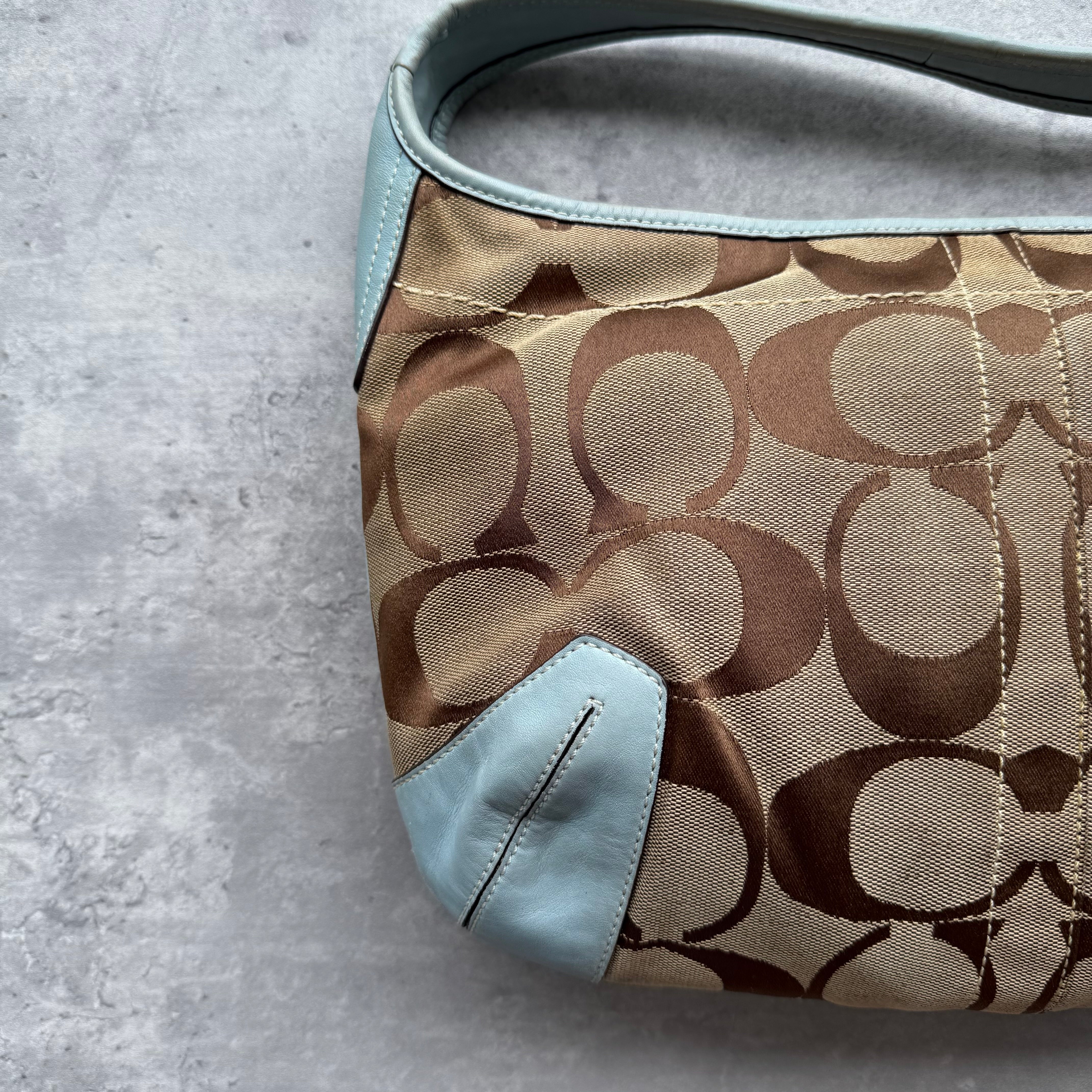 Coach Signature Ergo Hobo ShoulderBag Beige/Blue