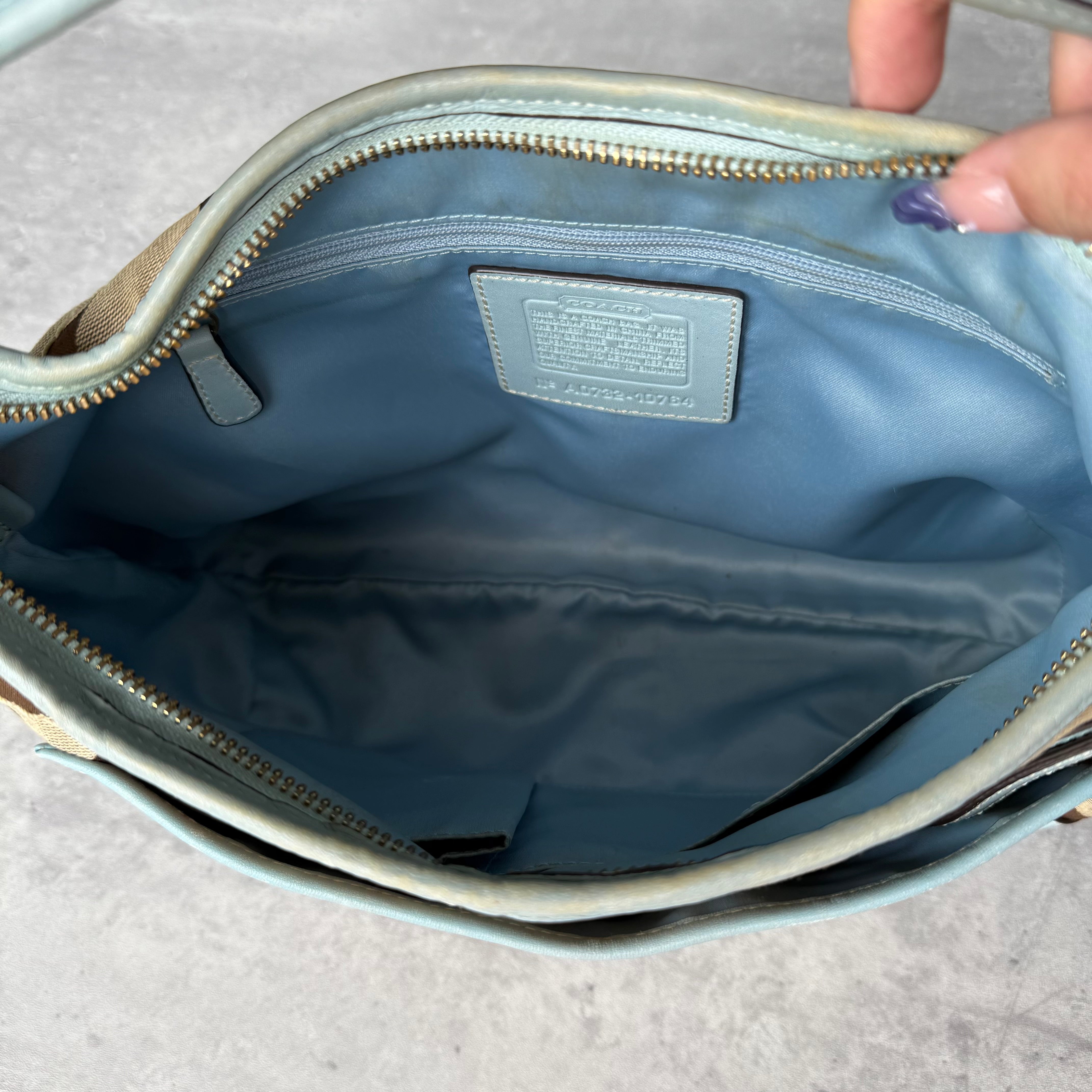 Coach Signature Ergo Hobo ShoulderBag Beige/Blue