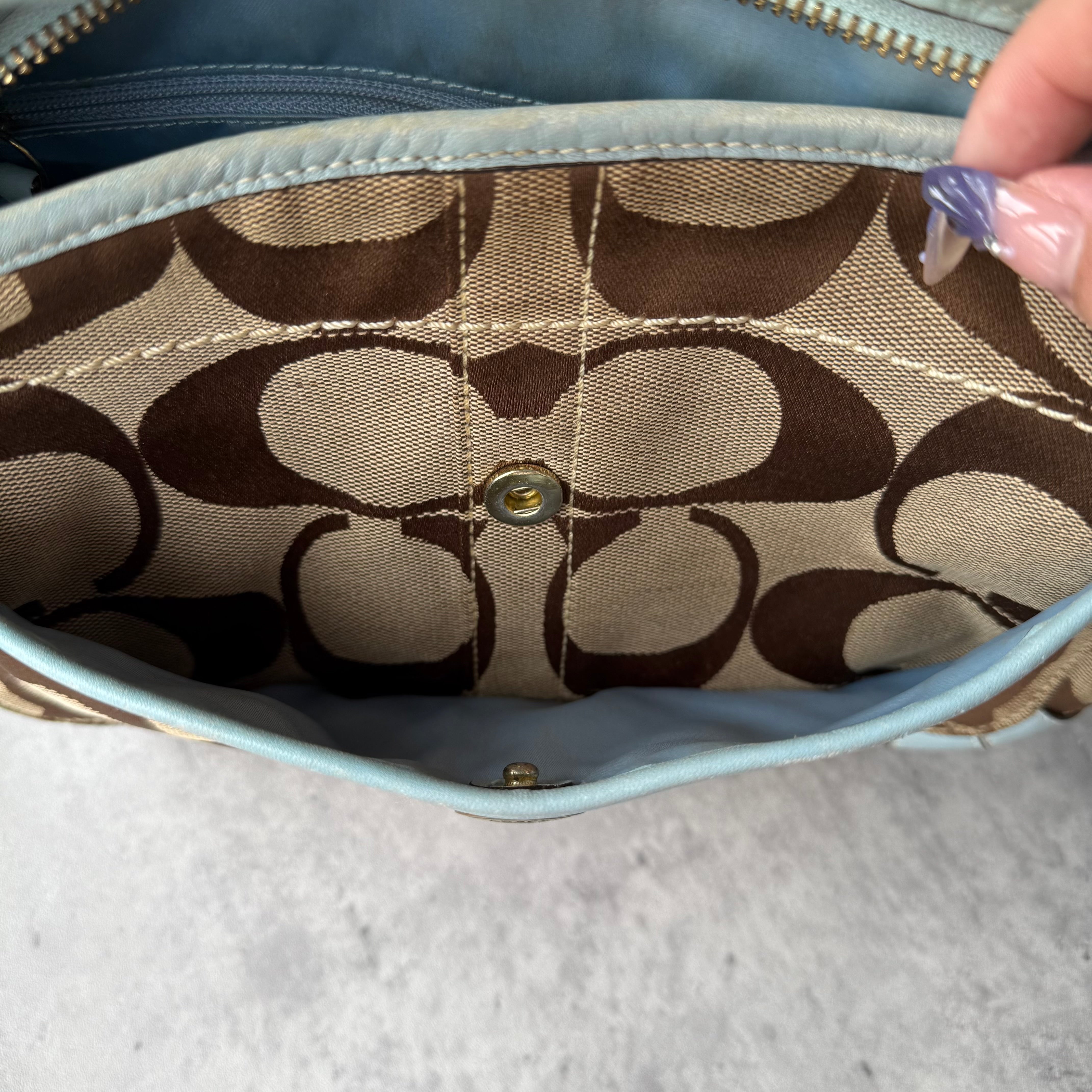 Coach Signature Ergo Hobo ShoulderBag Beige/Blue