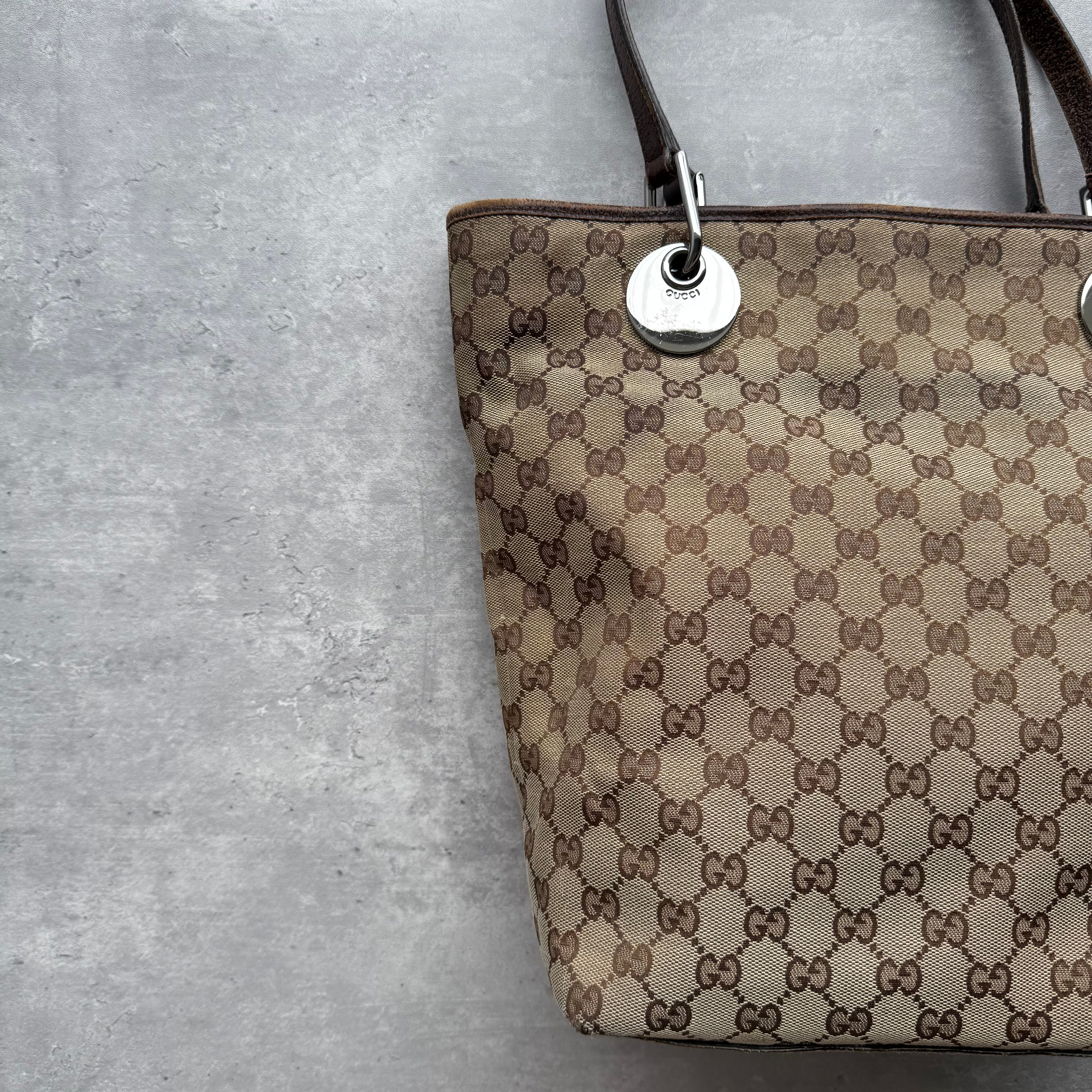 Gucci GG Monogram Tote Bag Beige