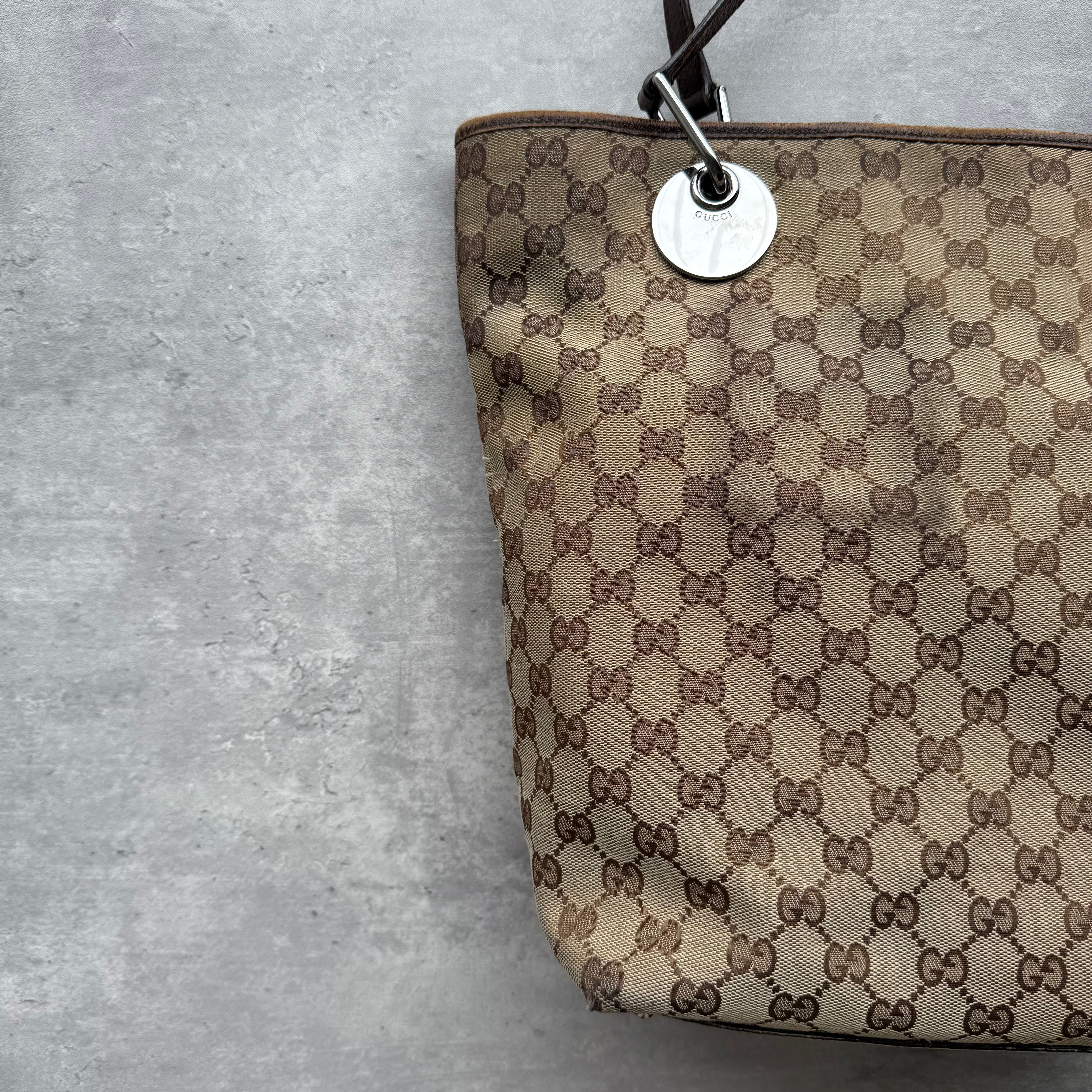 Gucci GG Monogram Tote Bag Beige