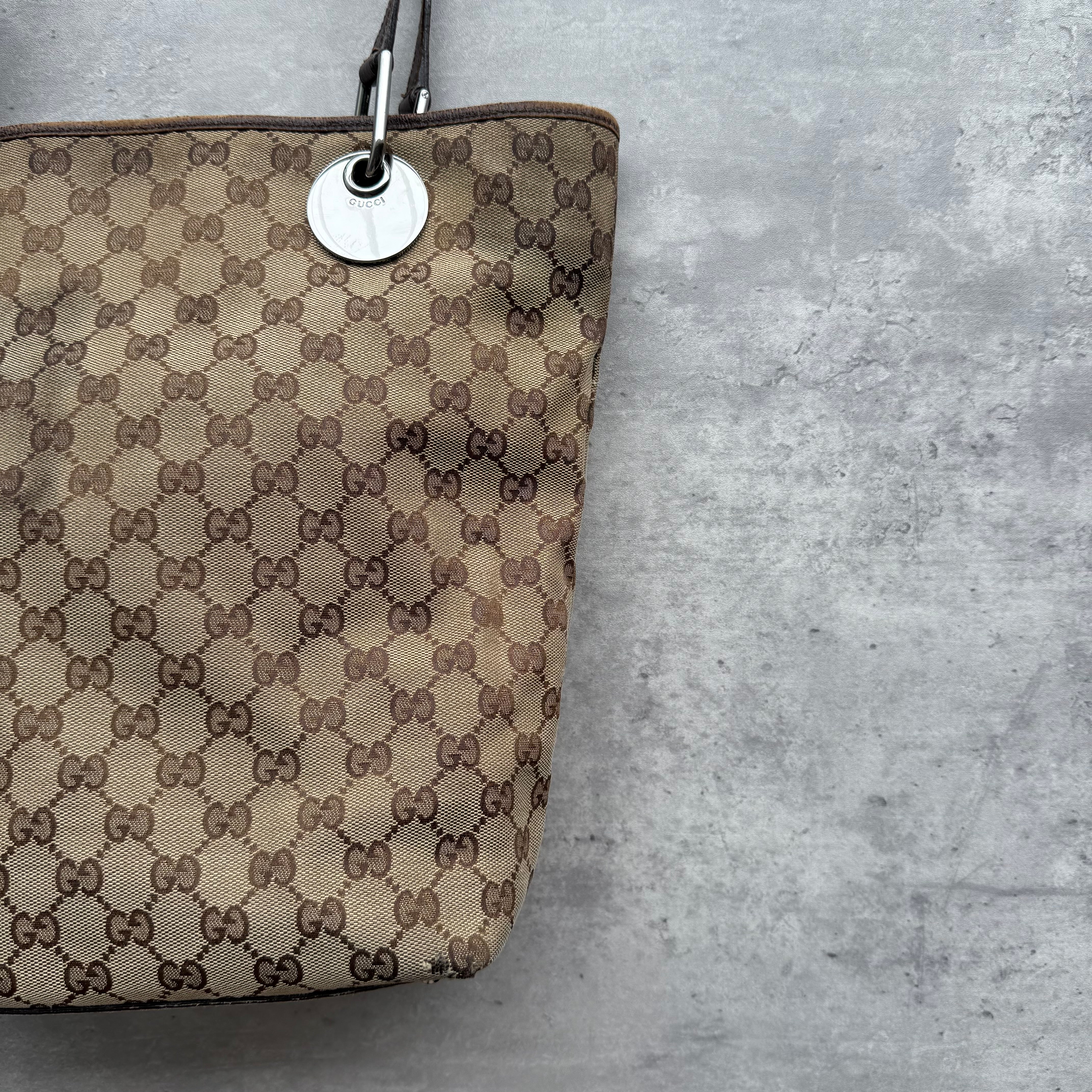 Gucci GG Monogram Tote Bag Beige