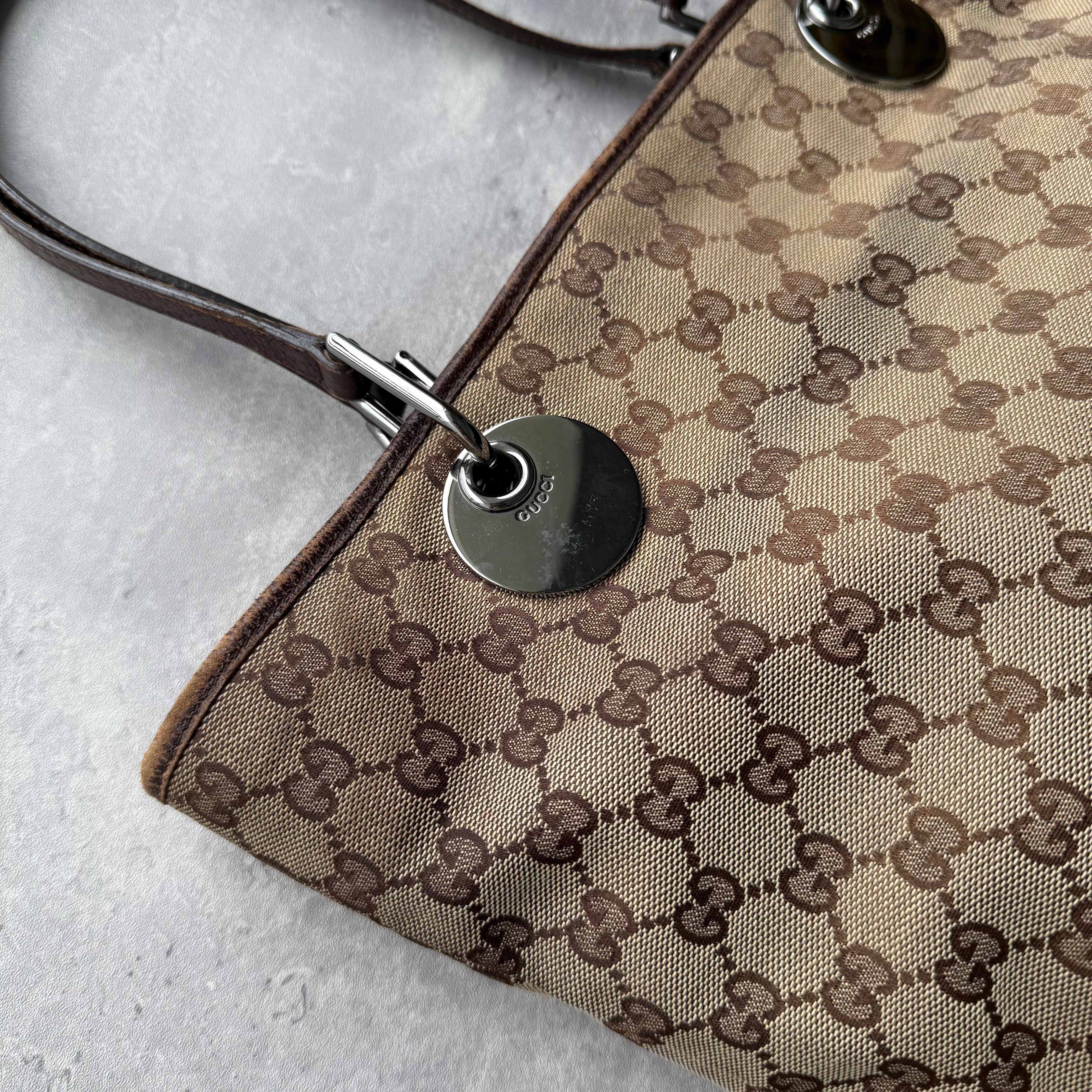 Gucci GG Monogram Tote Bag Beige