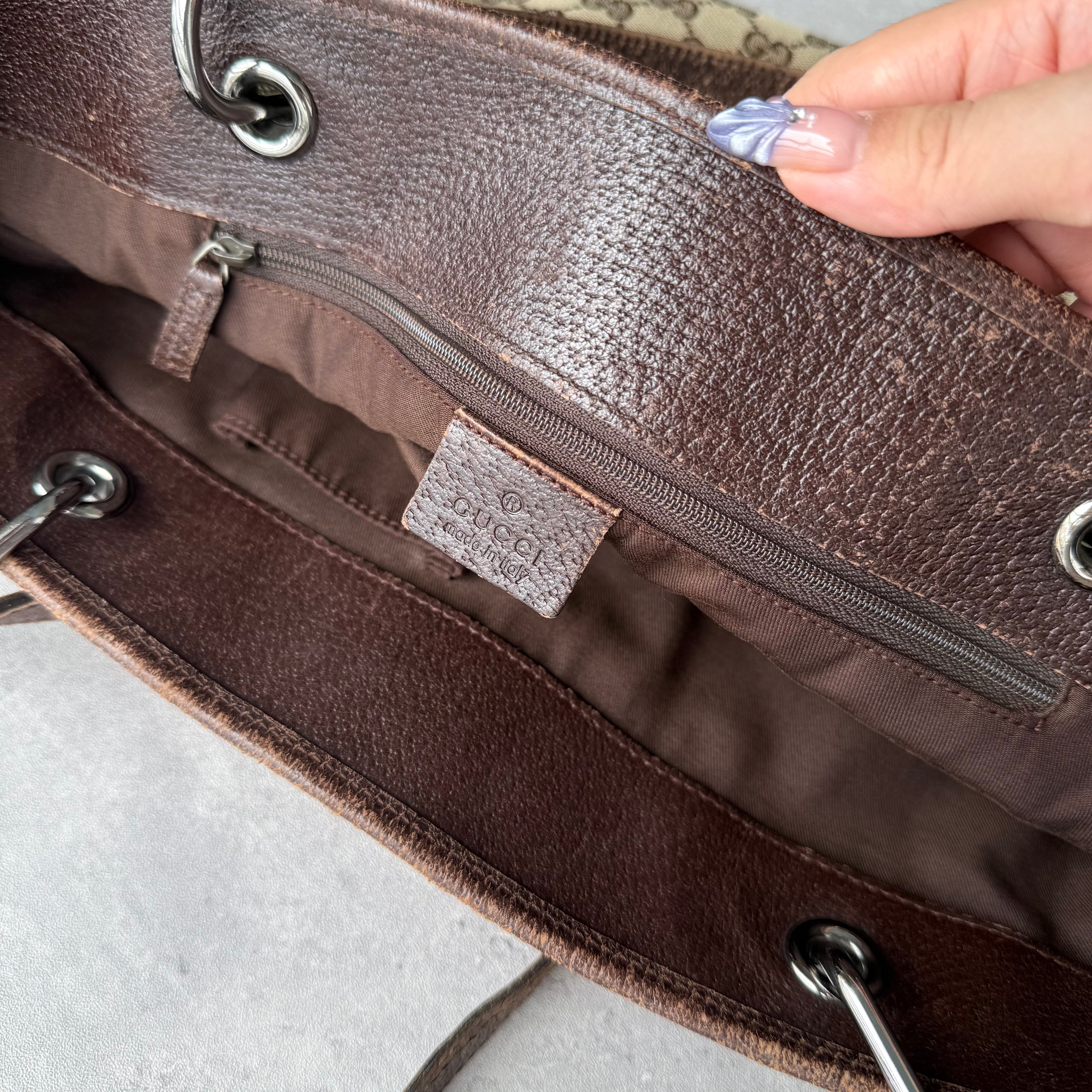 Gucci GG Monogram Tote Bag Beige