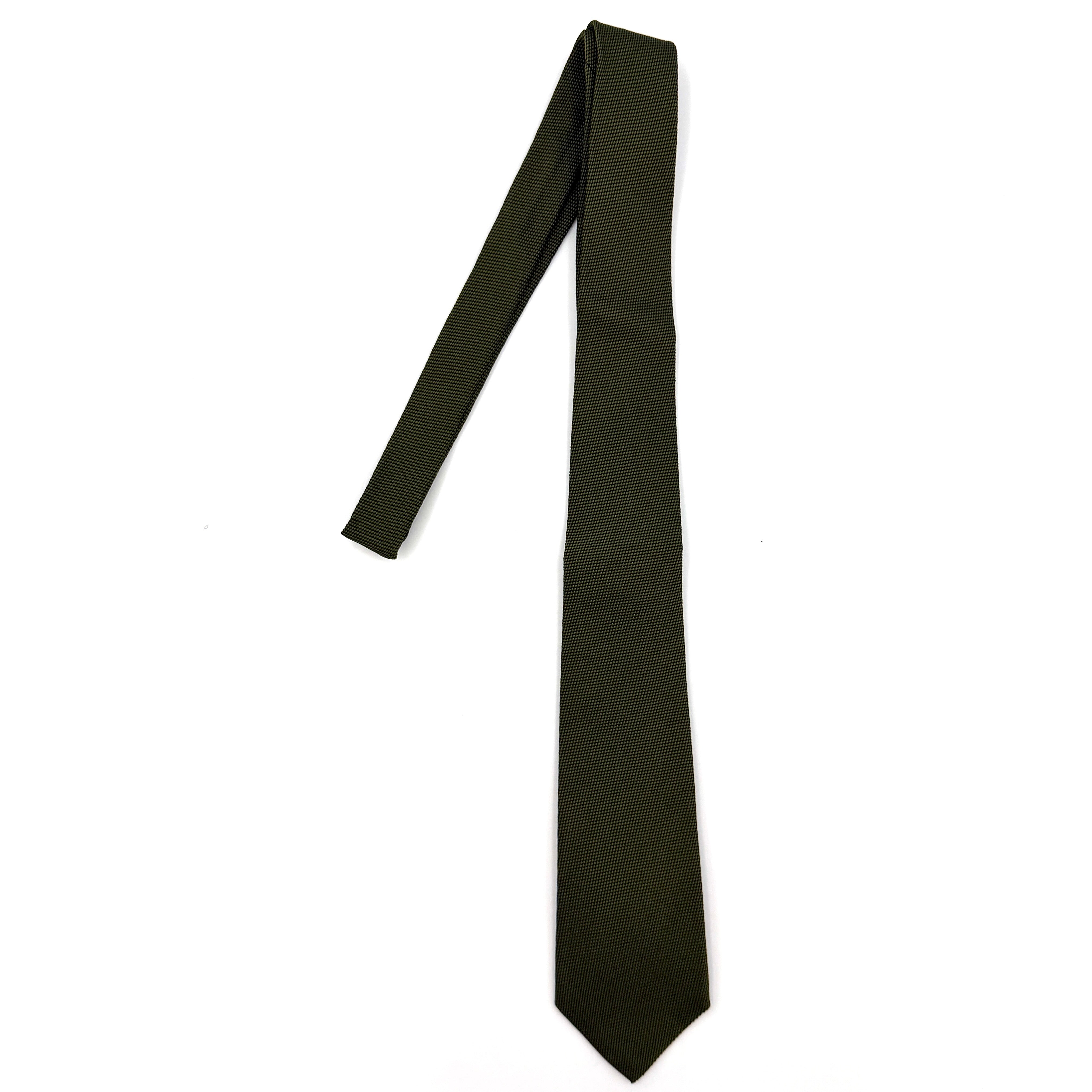 Gucci Geometric Pattern Silk Tie Green