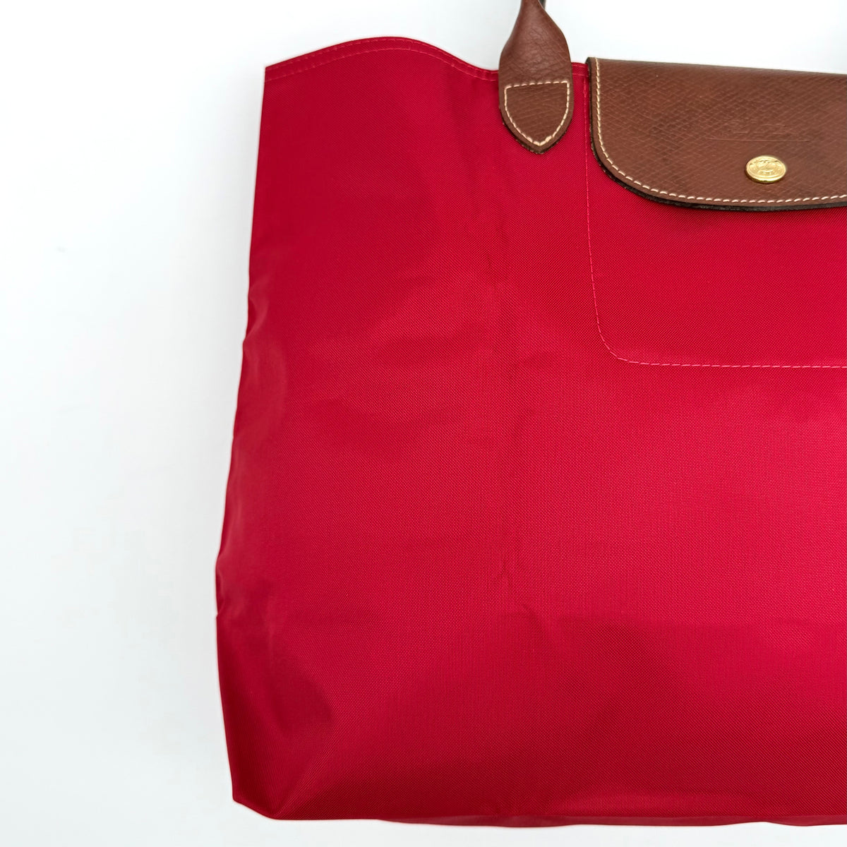 Longchamp Le Pliage Nylon Tote Bag Brown/Red