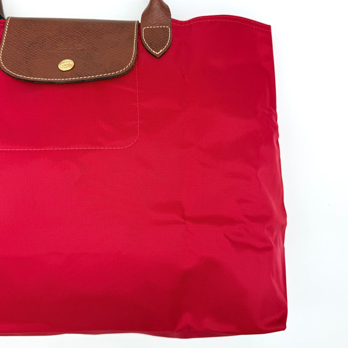 Longchamp Le Pliage Nylon Tote Bag Brown/Red