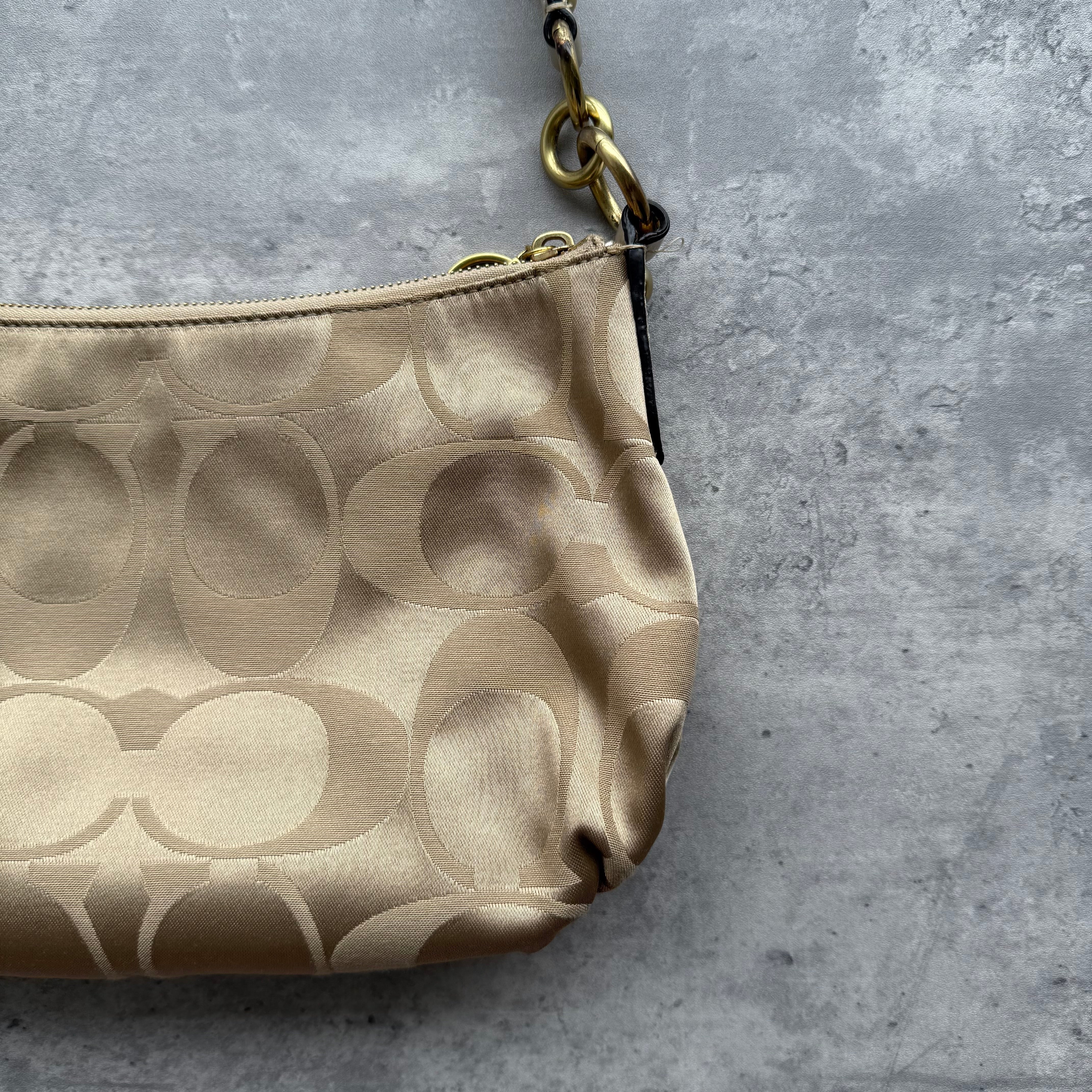 Coach 2Way Poppy Shoulder Bag Beige/Silver