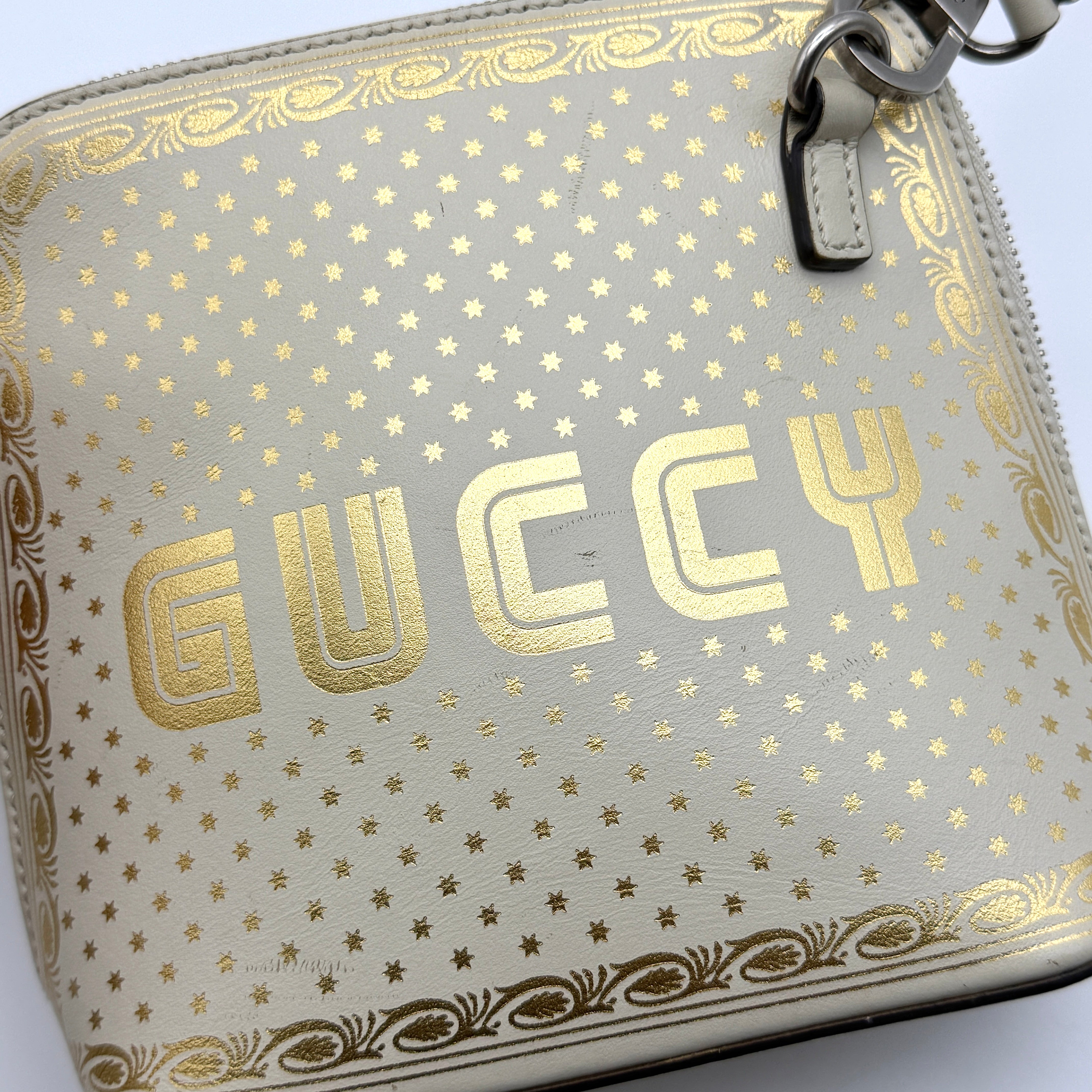 Gucci Guccy Mini Dome Crossbody Bag White/Gold