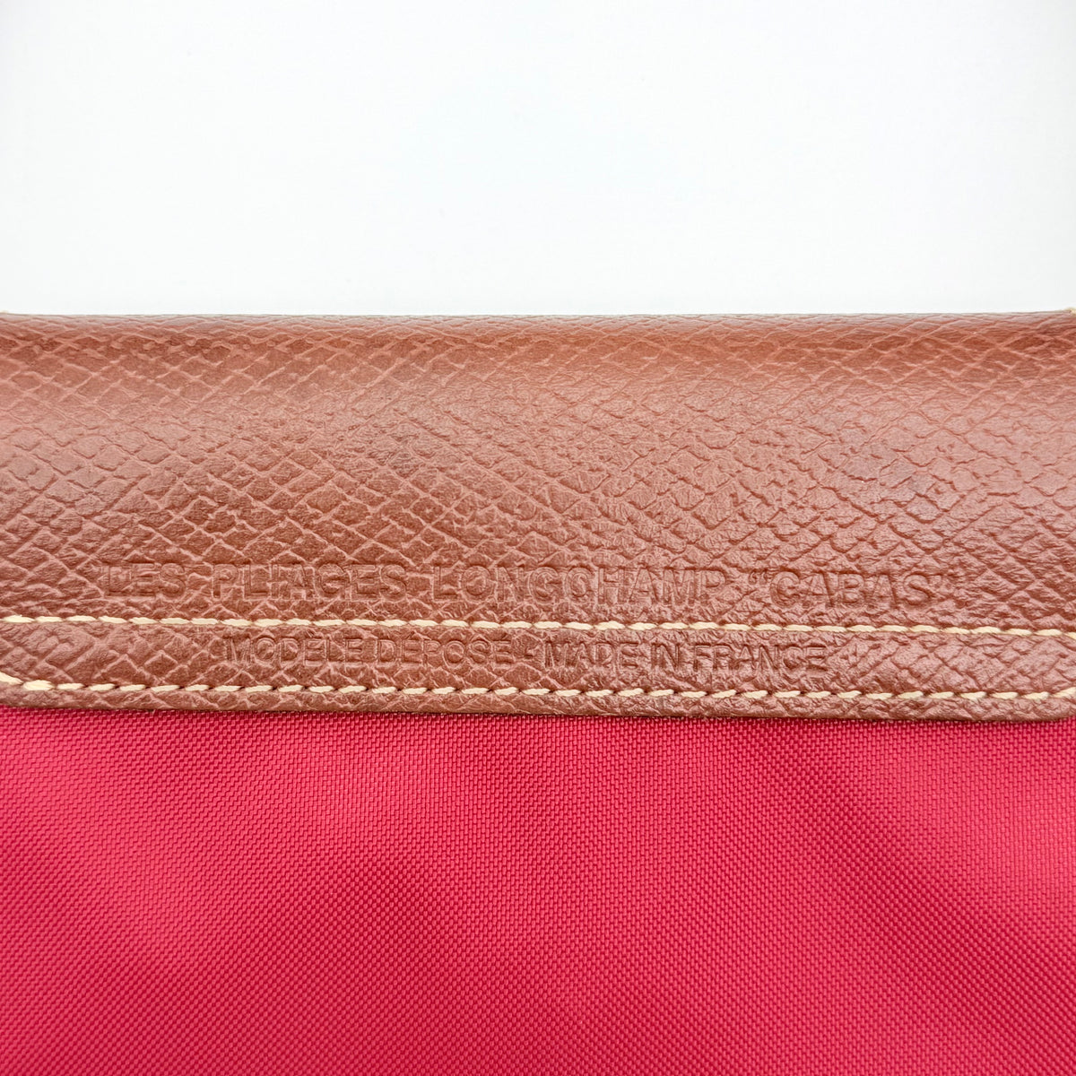 Longchamp Le Pliage Nylon Tote Bag Brown/Red