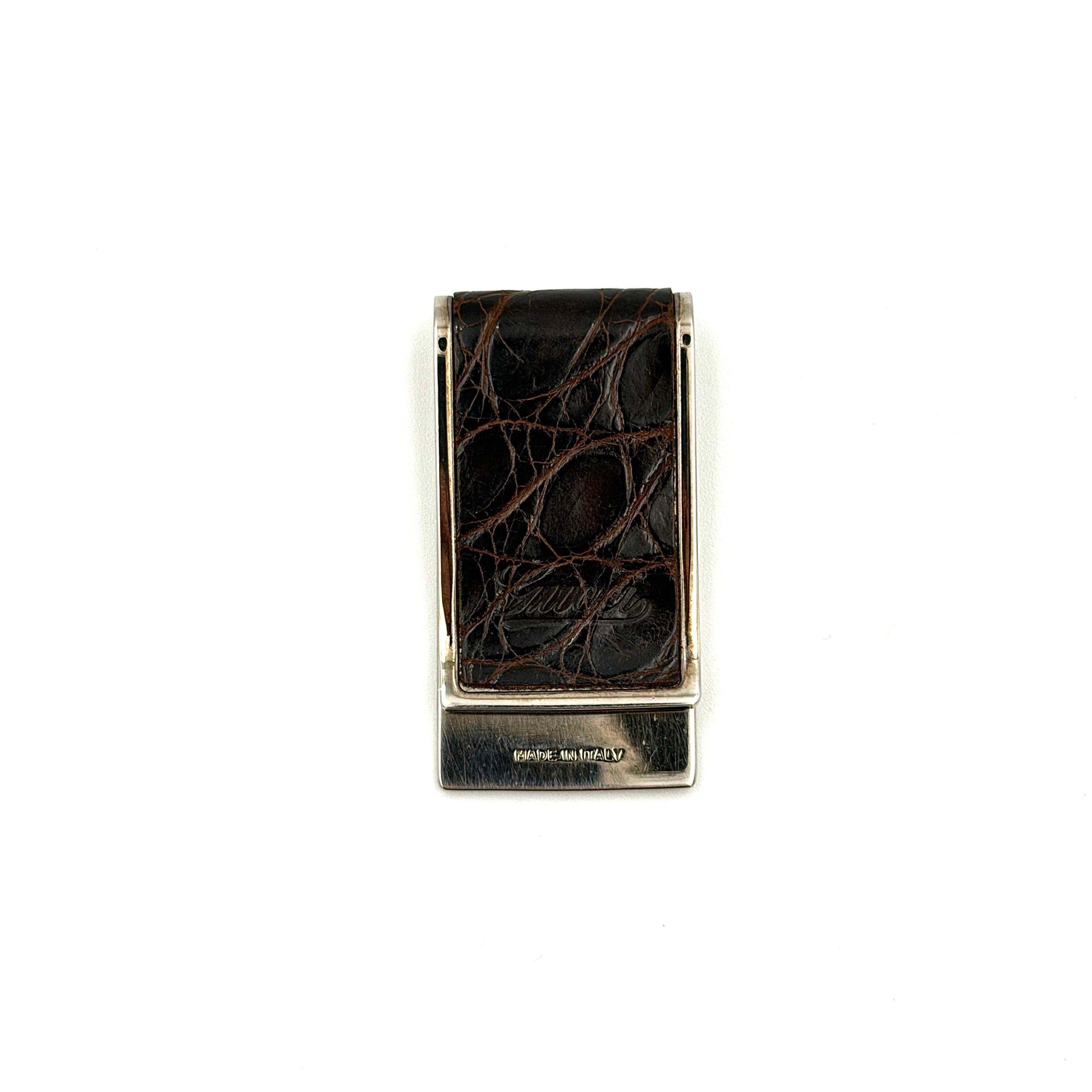 Gucci Money Clip Leather Wallet Brown