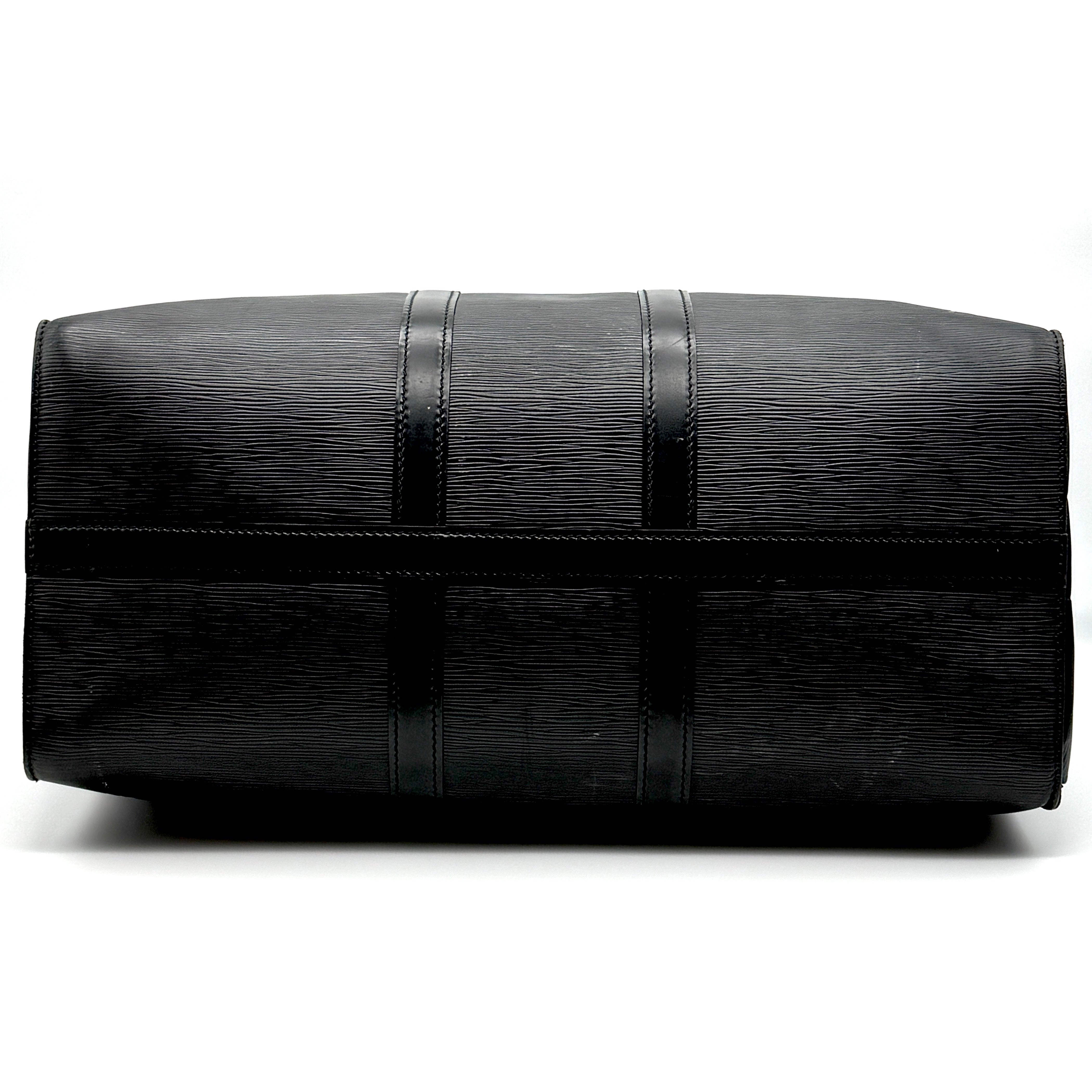 Louis Vuitton Keepall 50 Black Epi Duffle Bag Black