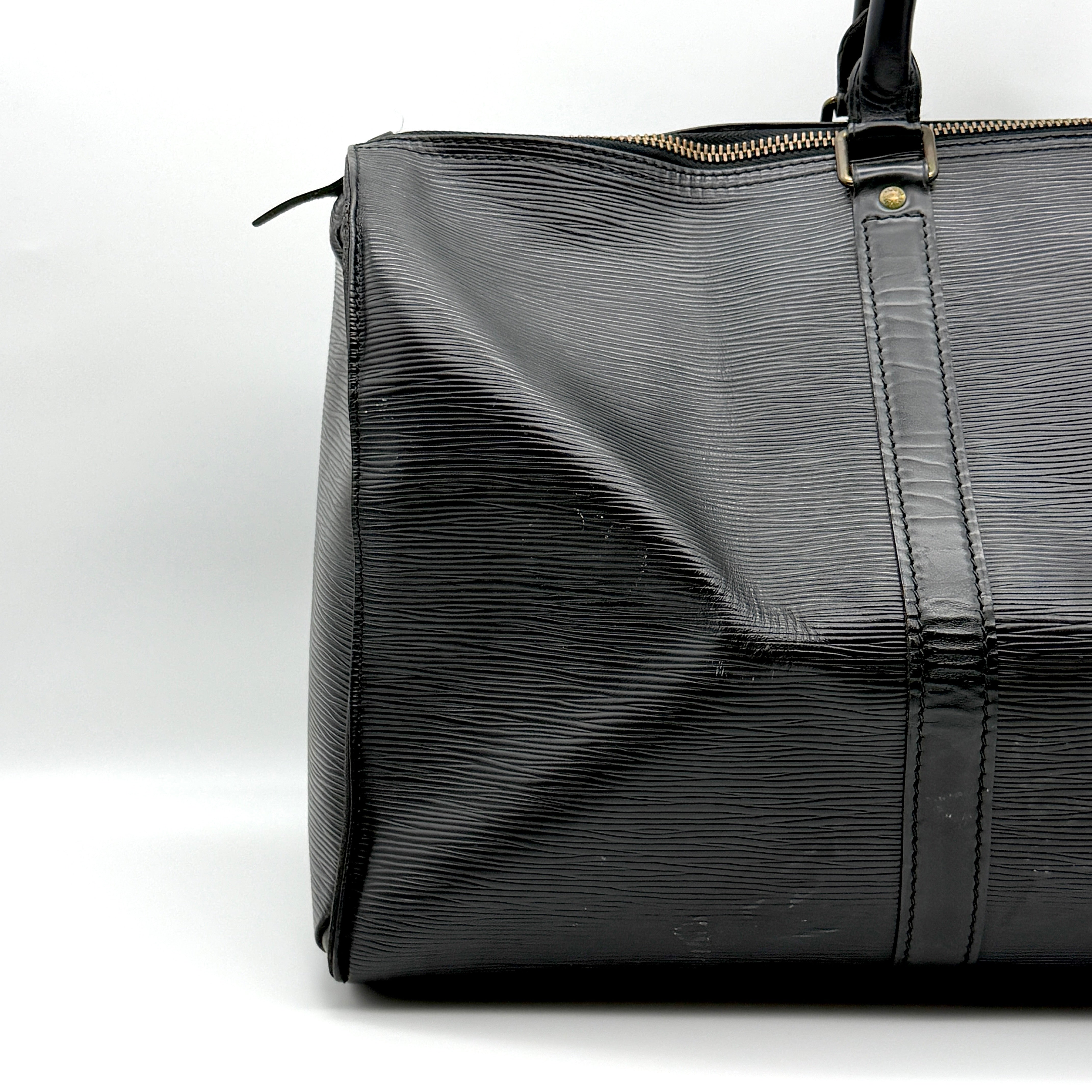 Louis Vuitton Keepall 50 Black Epi Duffle Bag Black