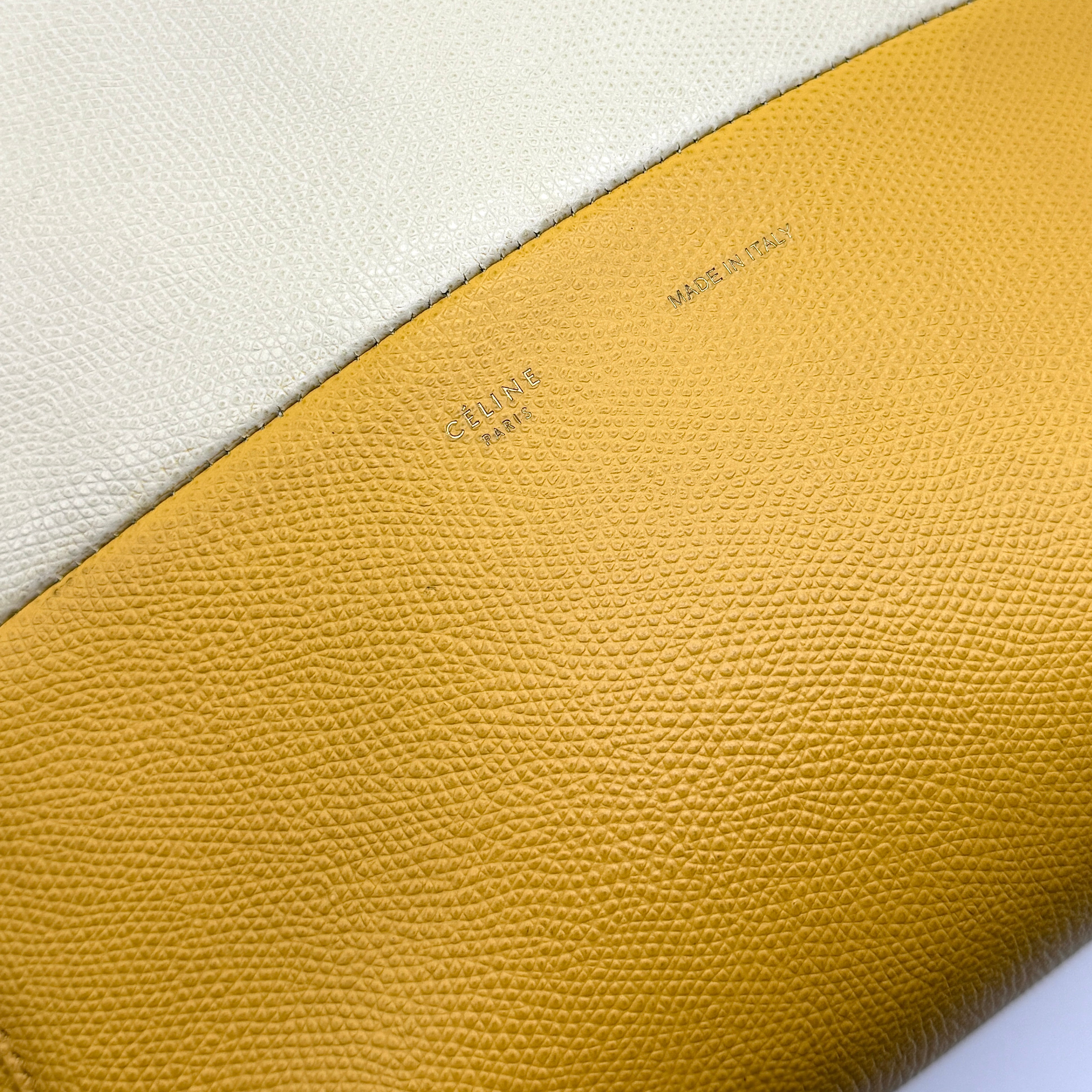 Celine Vertical Cabas Bicolor Tote Bag Yellow/White