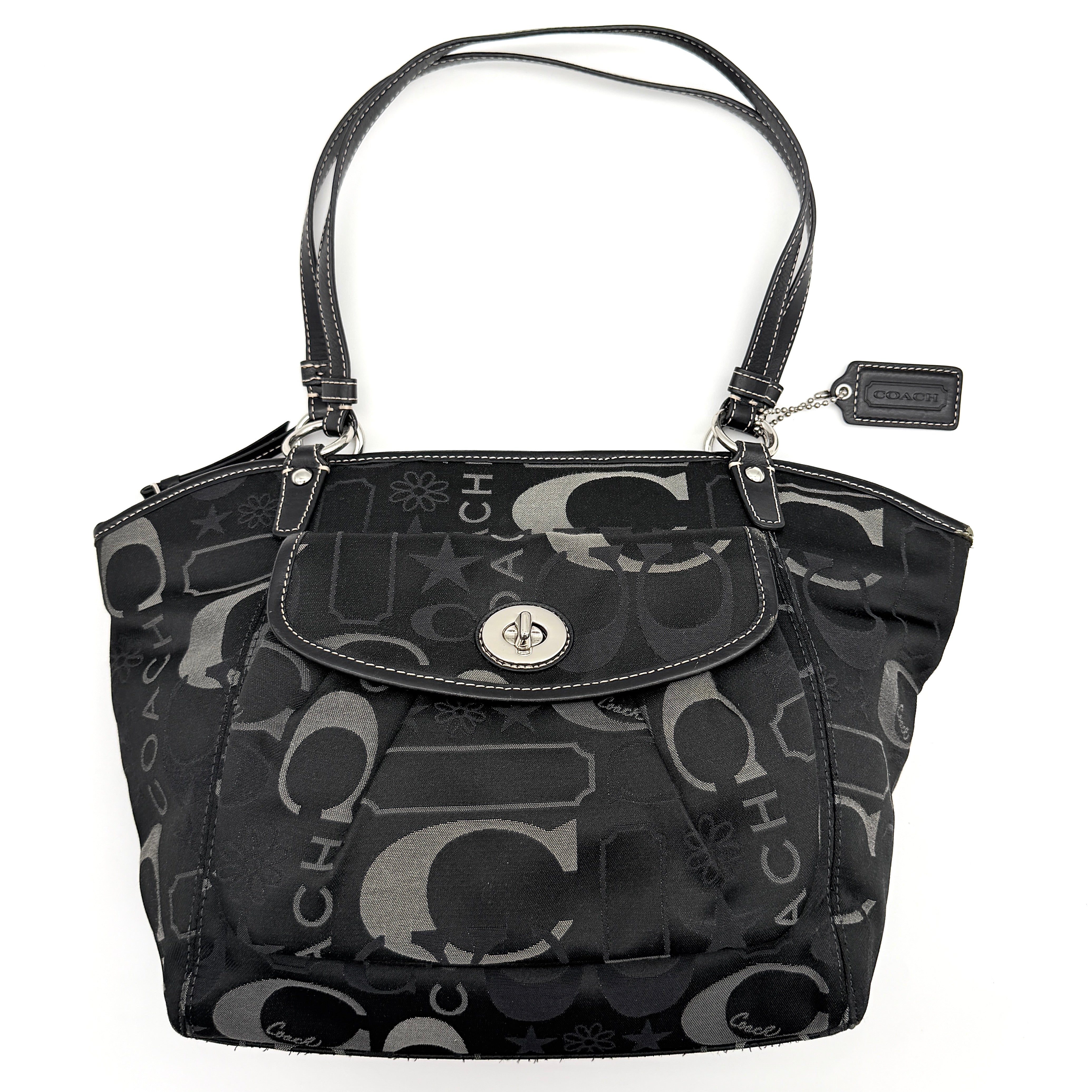 Coach Signature Leah Shoulder Bag Black
