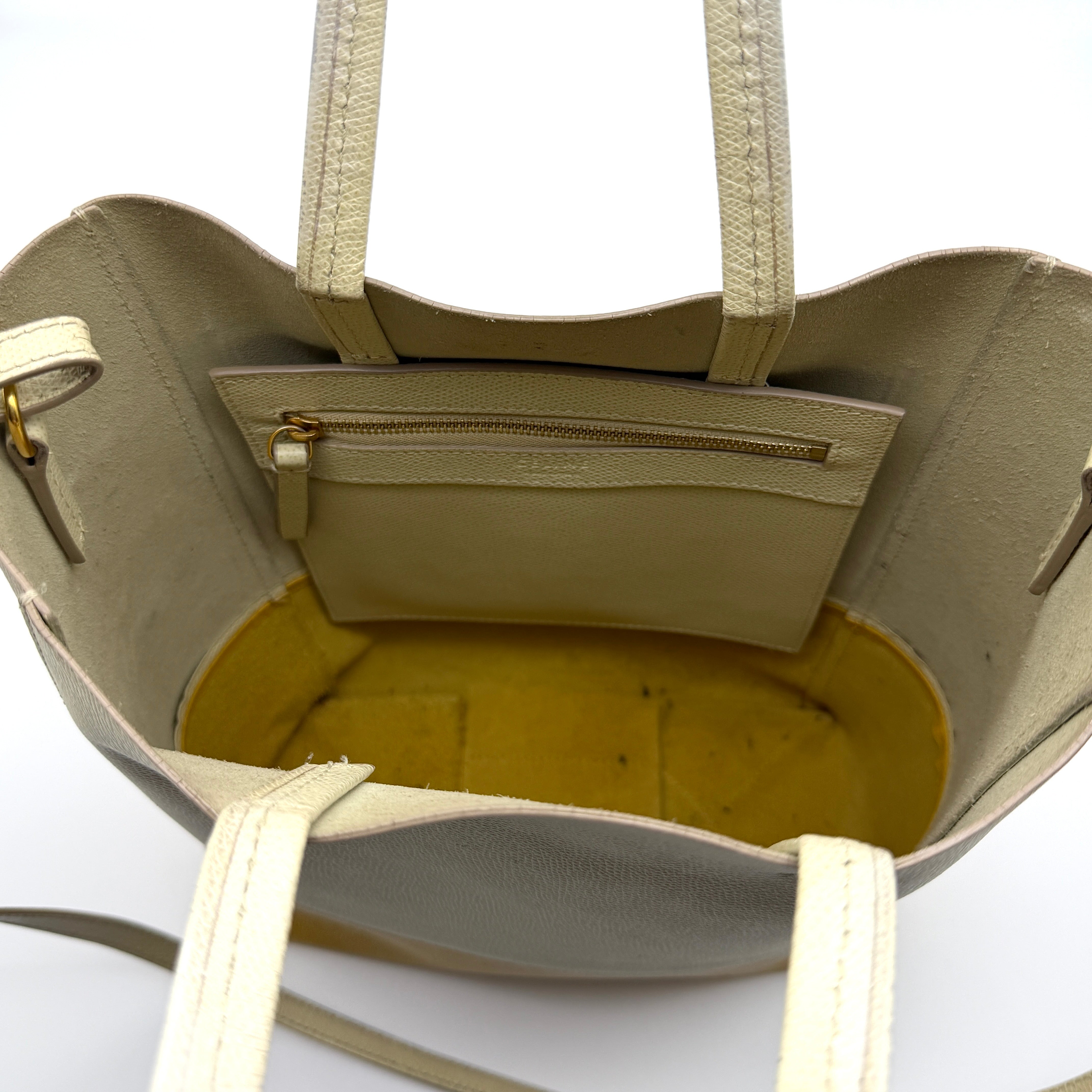 Celine Vertical Cabas Bicolor Tote Bag Yellow/White