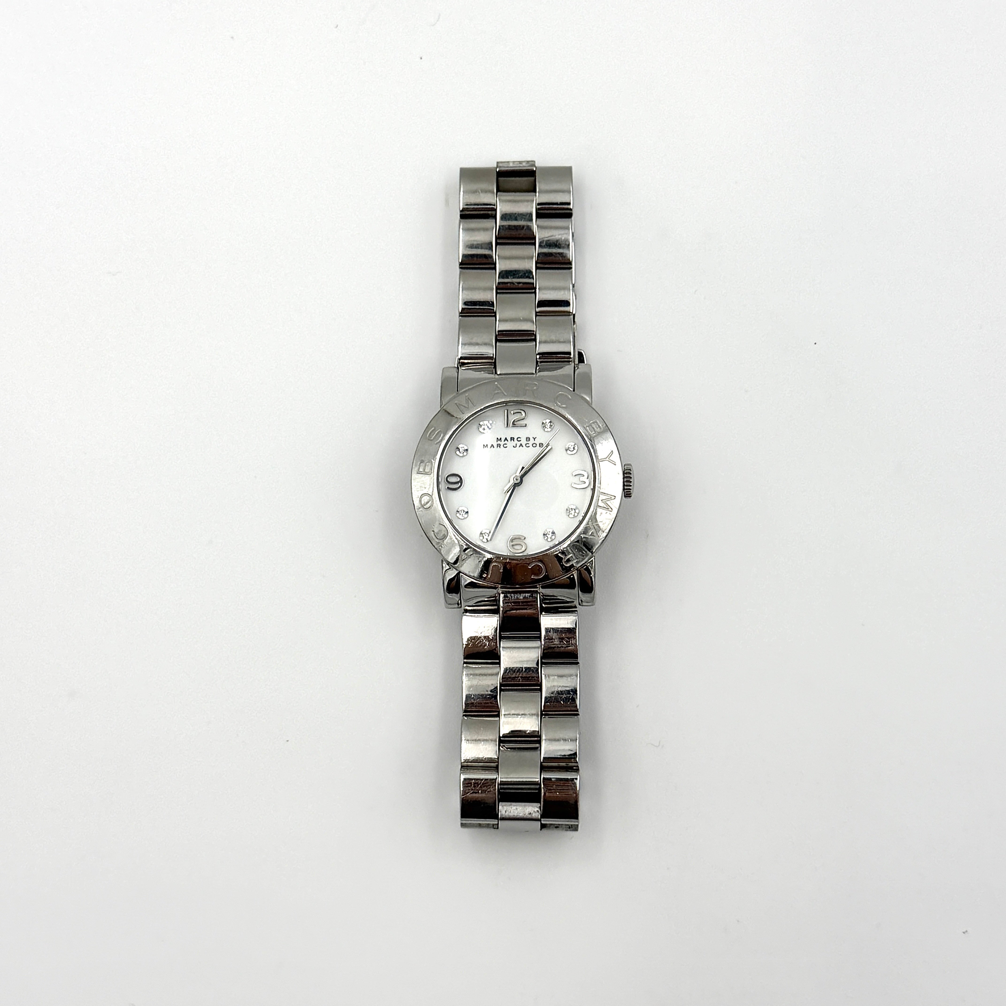 Marc Jacobs Amy White Dial Stainless Steel Watch