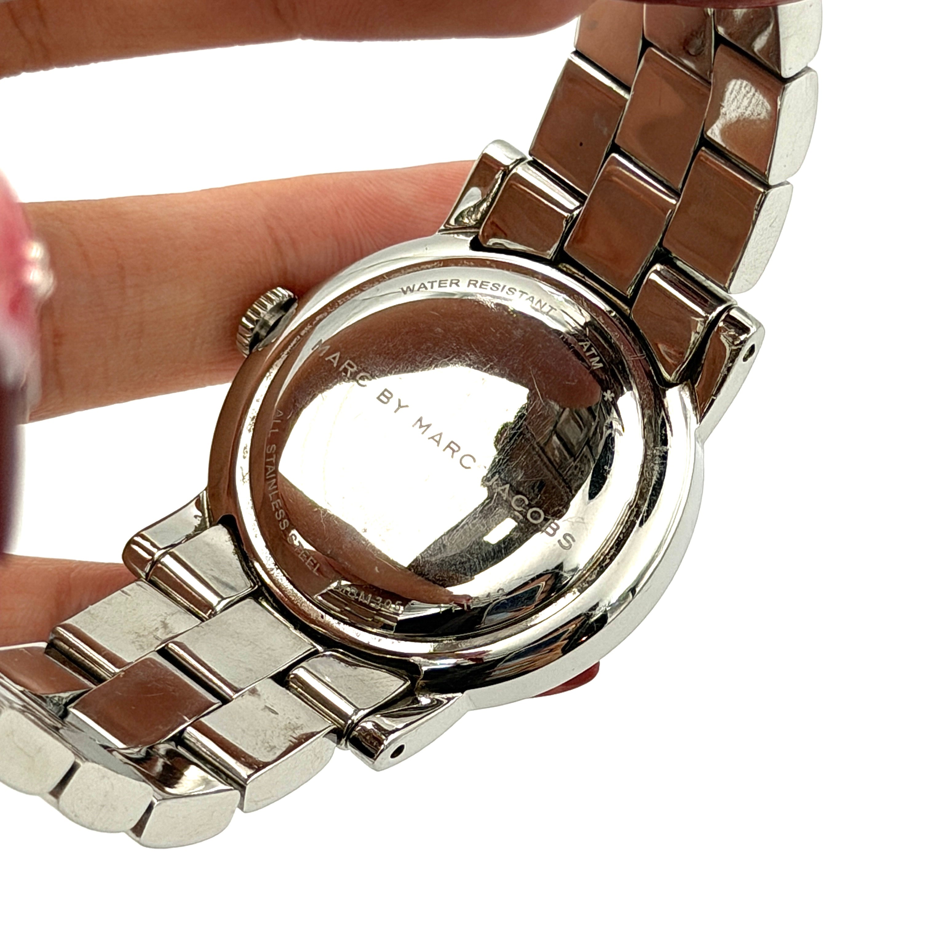 Marc Jacobs Amy White Dial Stainless Steel Watch