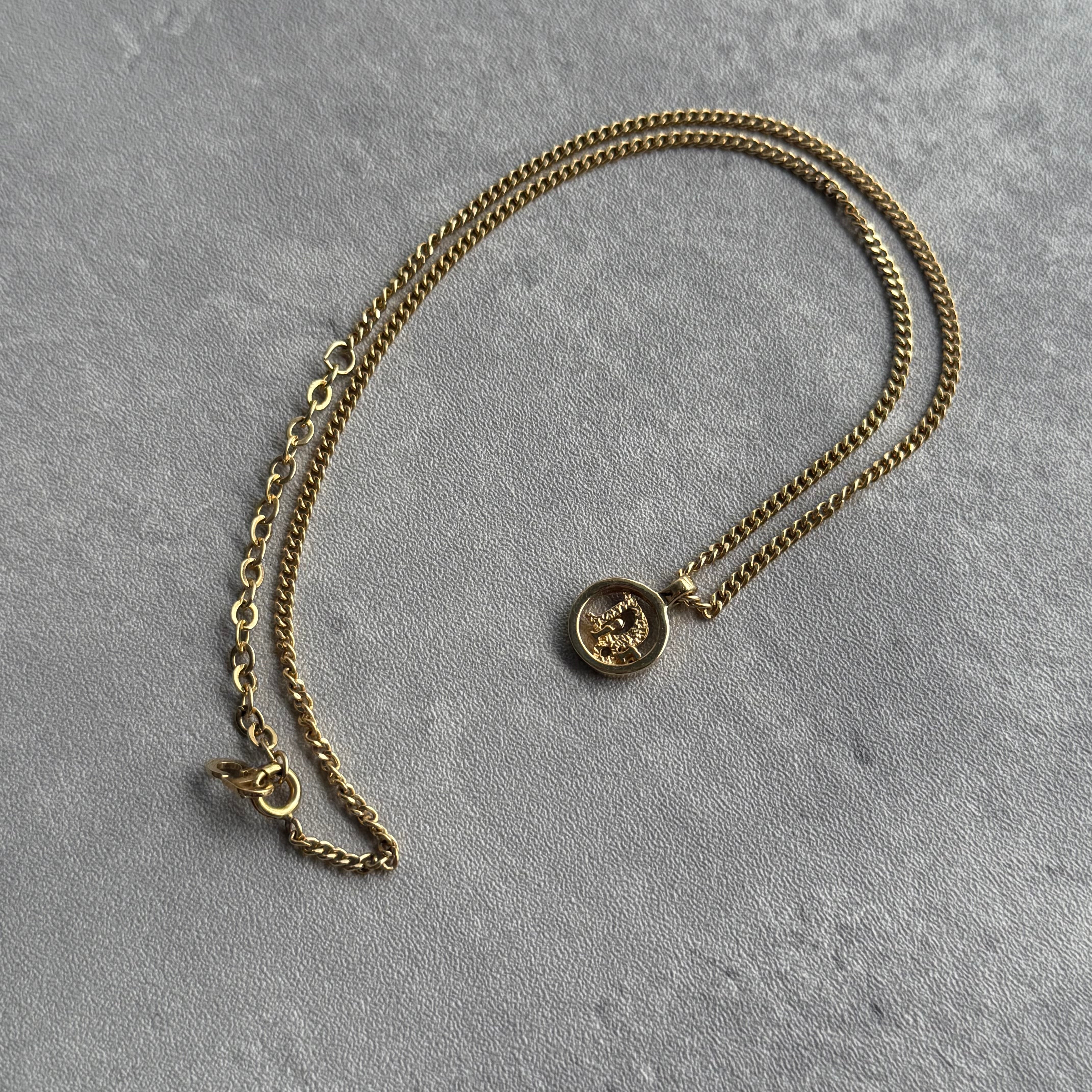 Dior Logo Gold Plated Necklace Small