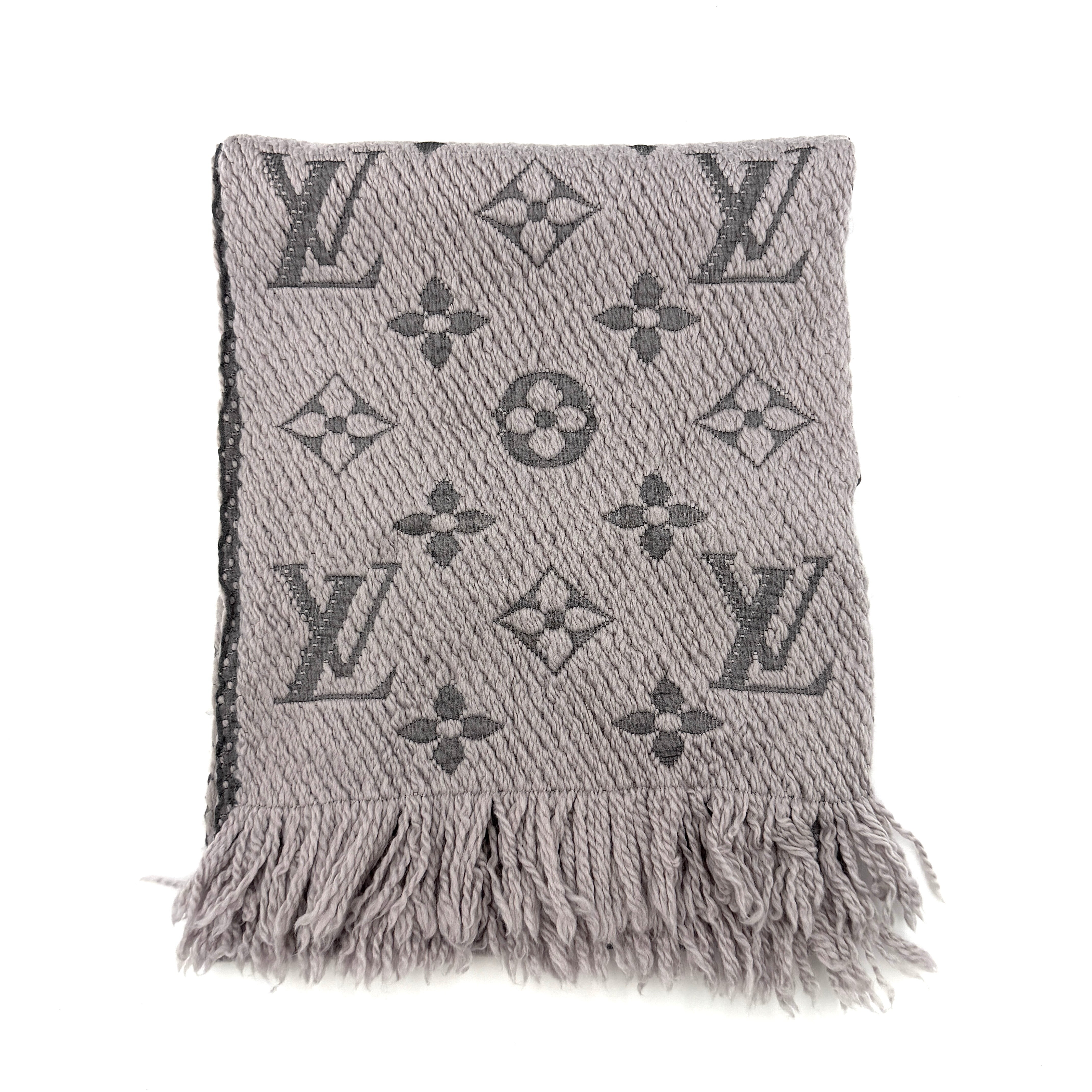 Louis Vuitton Monogram Logomania Scarf Pearl Grey