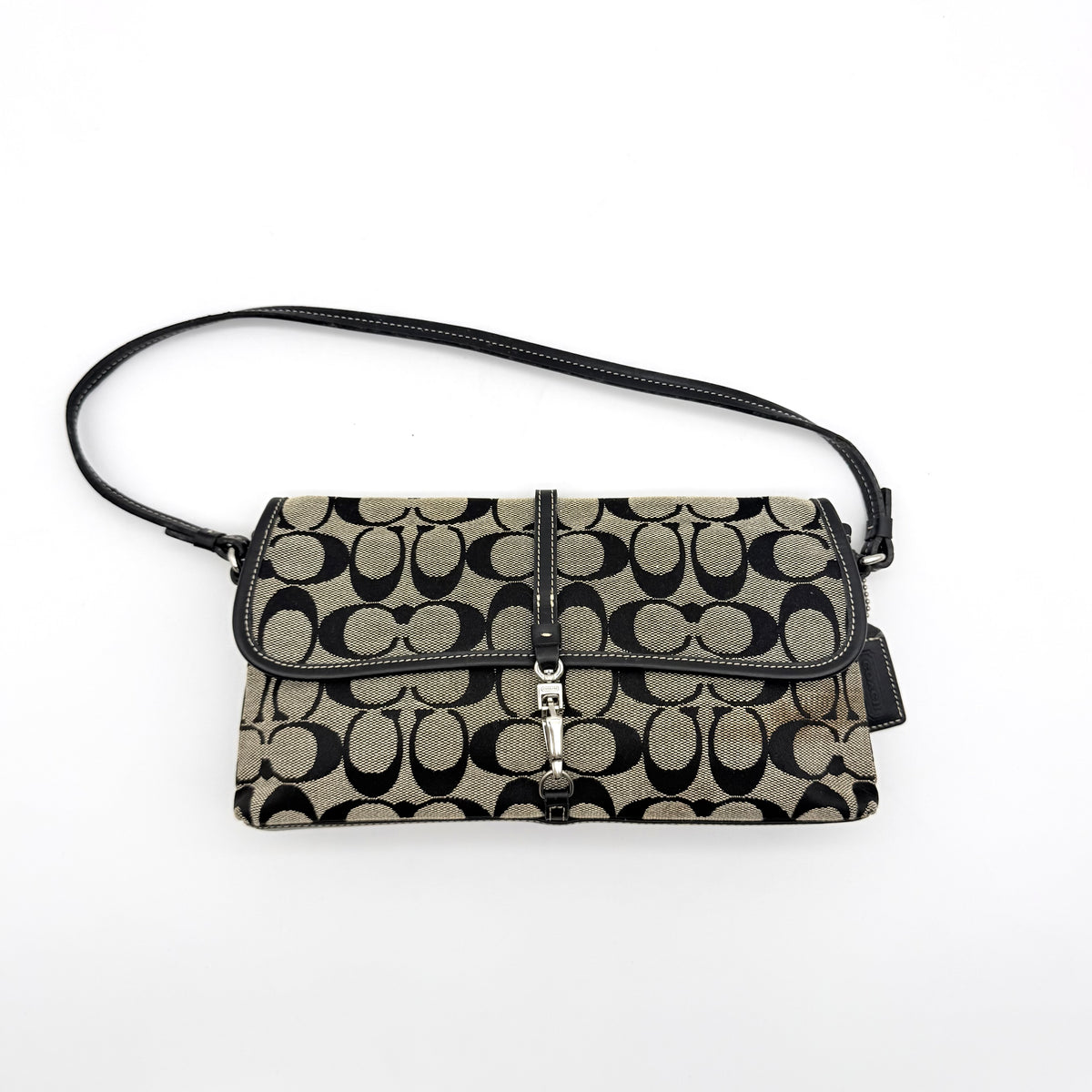 Coach Y2K Demi Clip Baguette Shoulder Bag Grey/Black