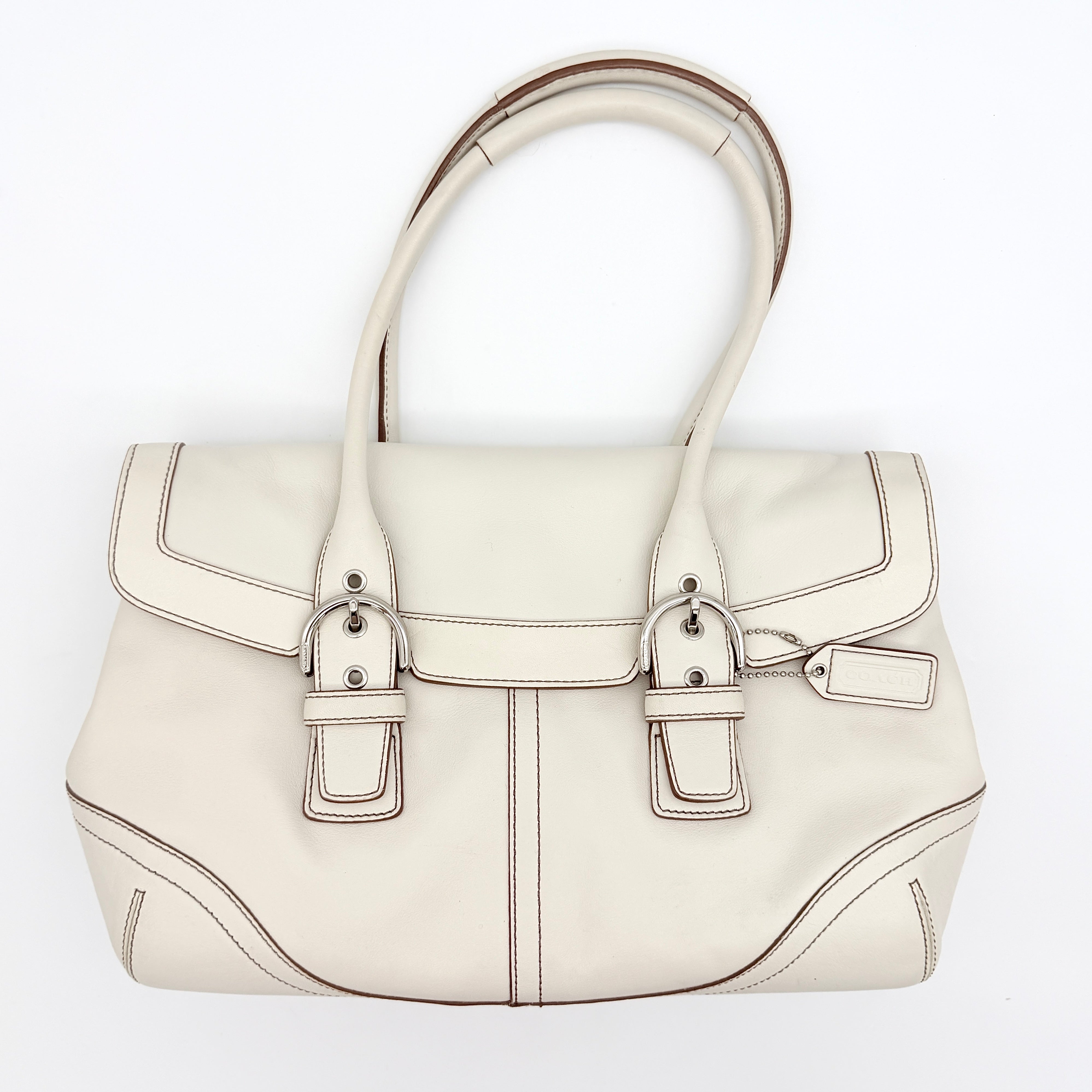 Coach Y2K Signature Soho Hampton Satchel Shoulder Bag Ivory