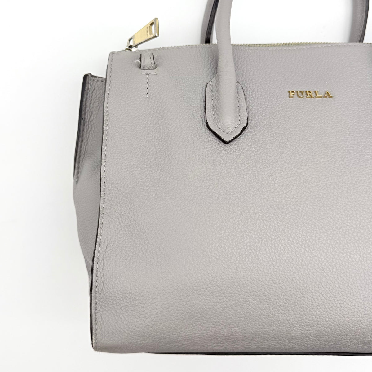 Furla 2Way Pin Satchel Handbag Grey