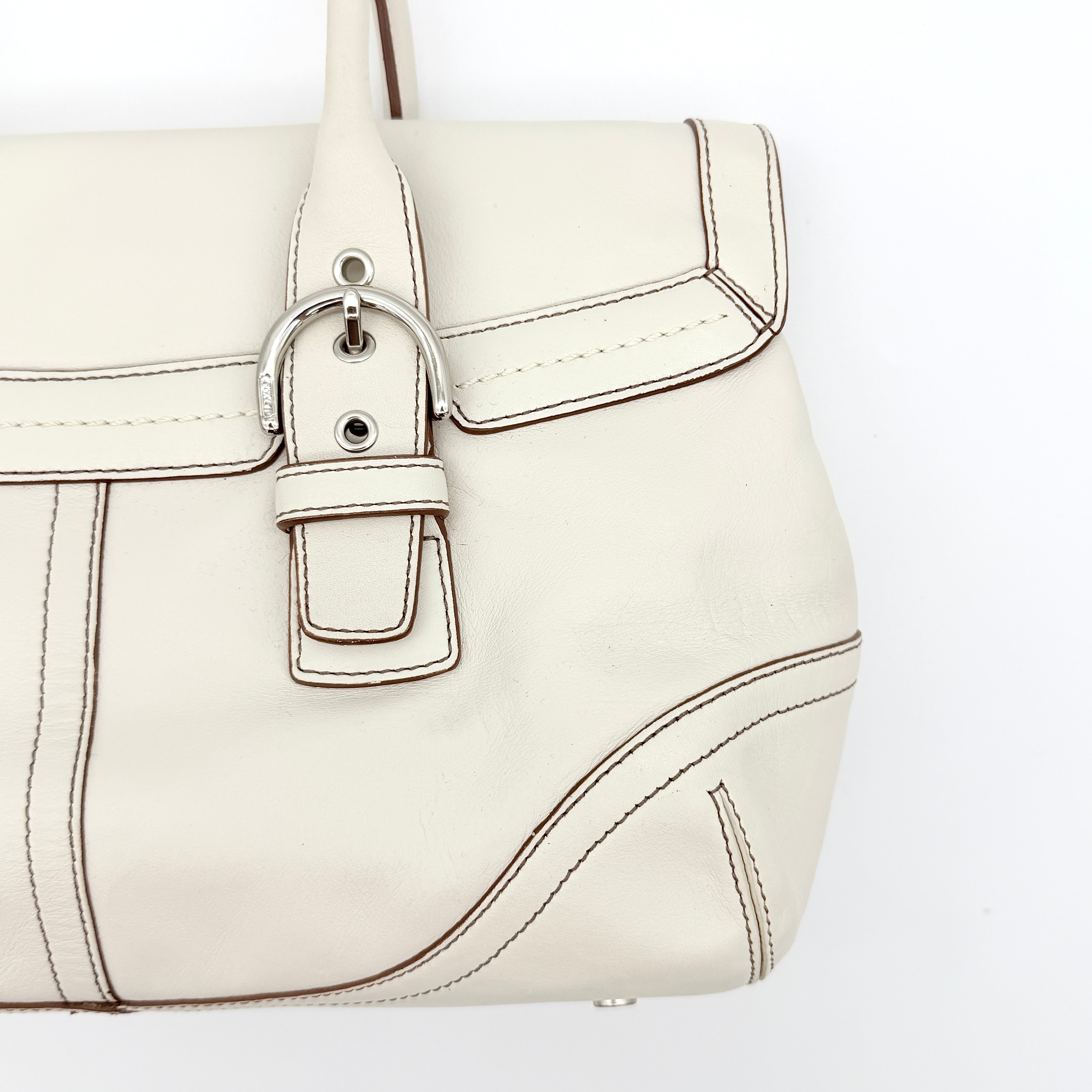 Coach Y2K Signature Soho Hampton Satchel Shoulder Bag Ivory
