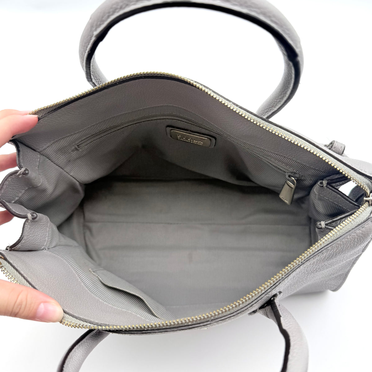 Furla 2Way Pin Satchel Handbag Grey