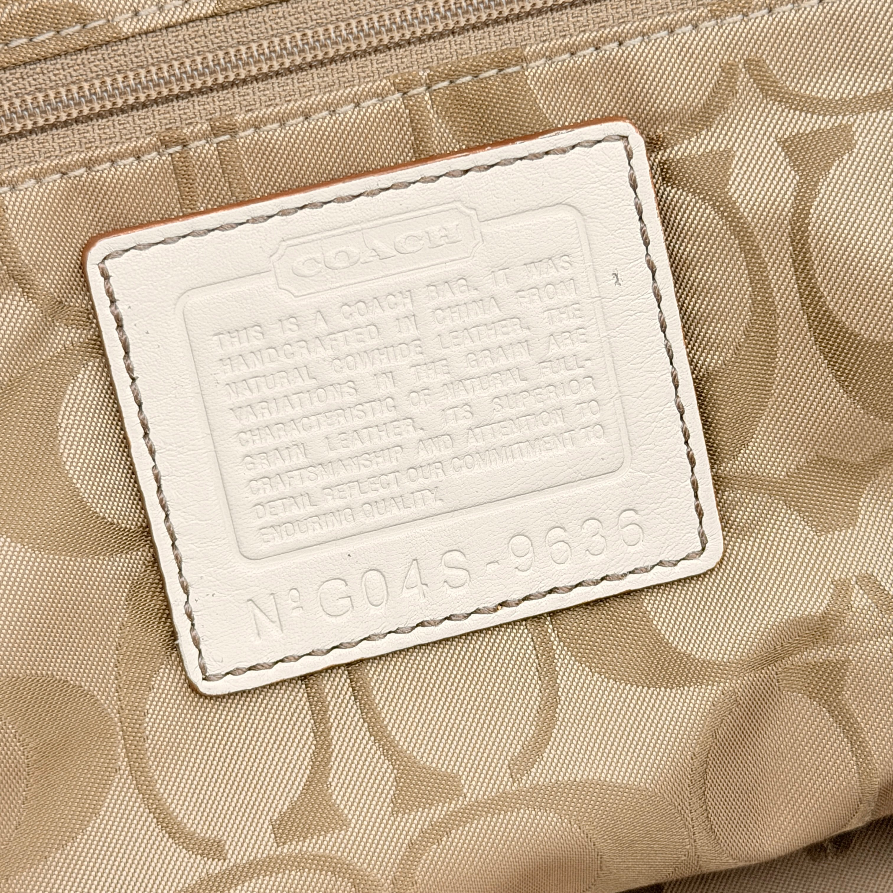 Coach Y2K Signature Soho Hampton Satchel Shoulder Bag Ivory