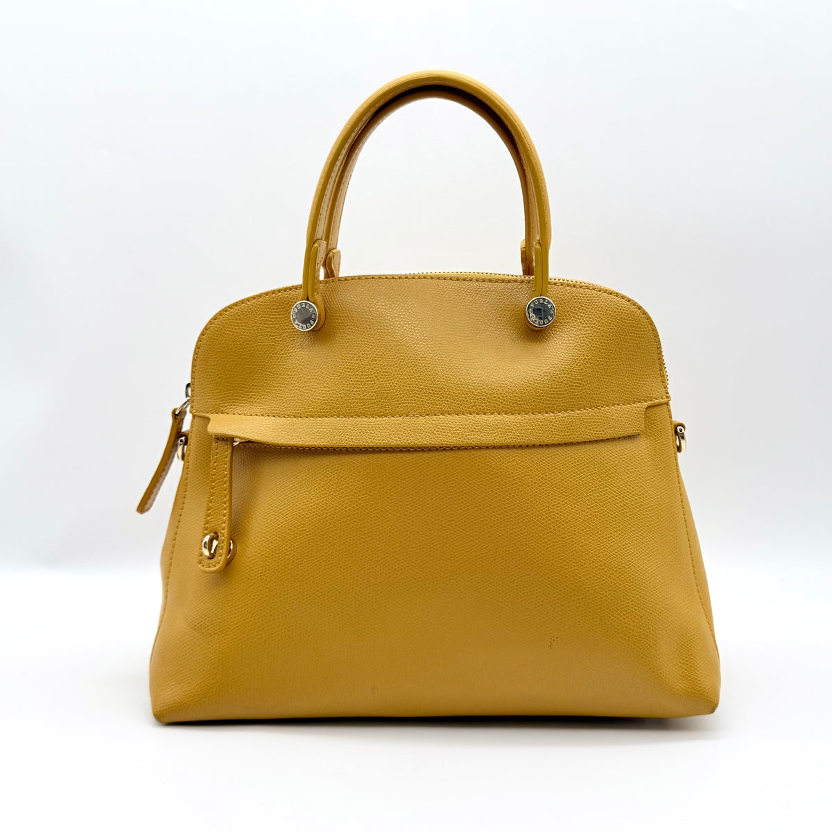 Furla 2Way Piper Dome Satchel Handbag Yellow